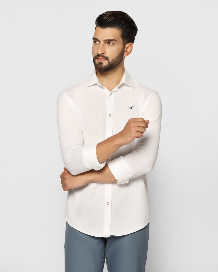 Casual White Solid Shirt - Pareto