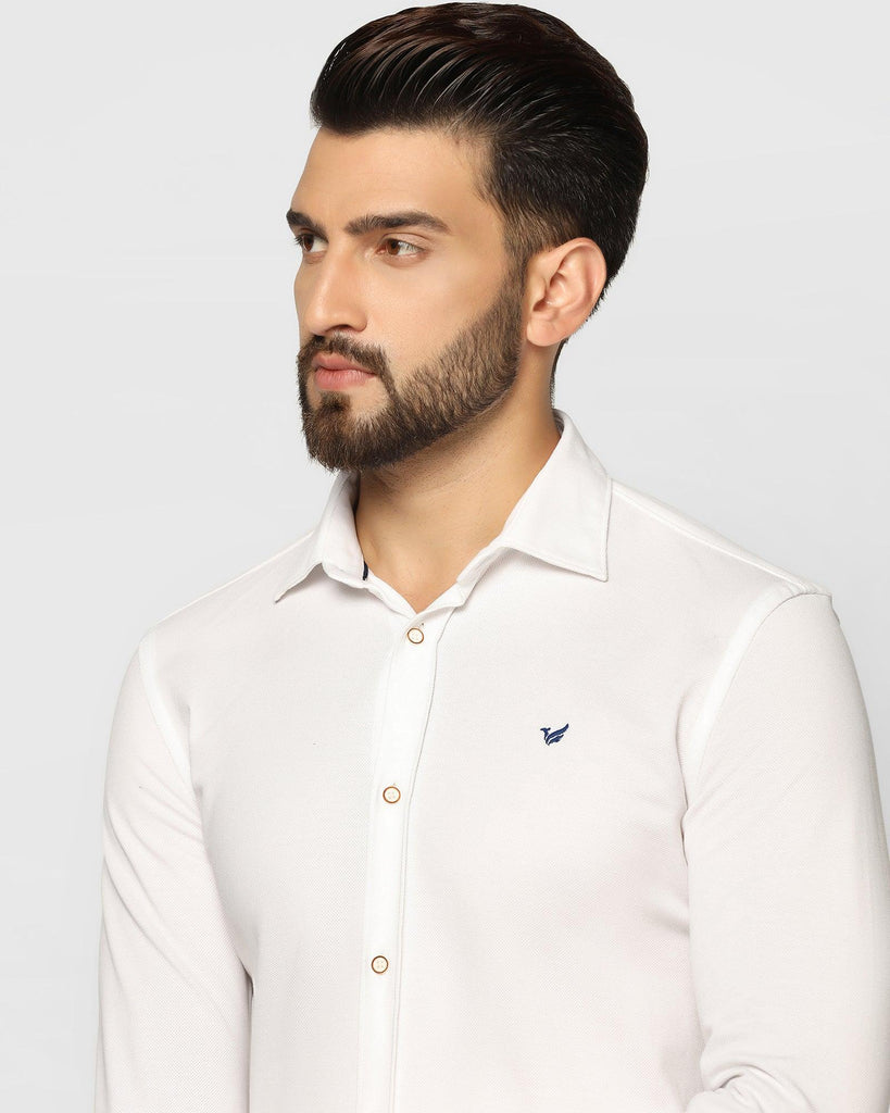 Casual White Solid Shirt - Pareto