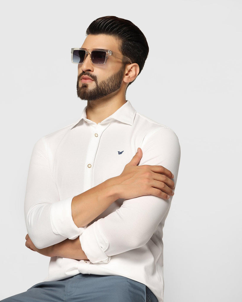 Casual White Solid Shirt - Pareto