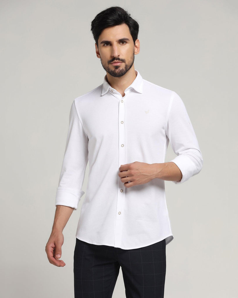 Must Haves Casual White Solid Shirt - Pareto