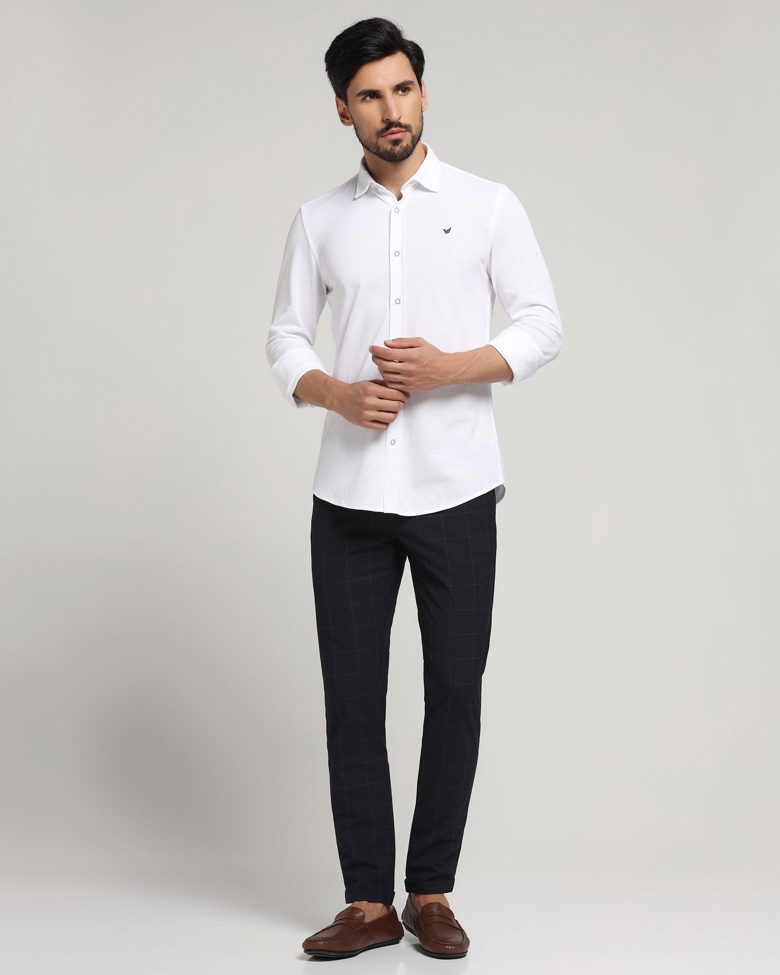 Must Haves Casual White Solid Shirt - Pareto