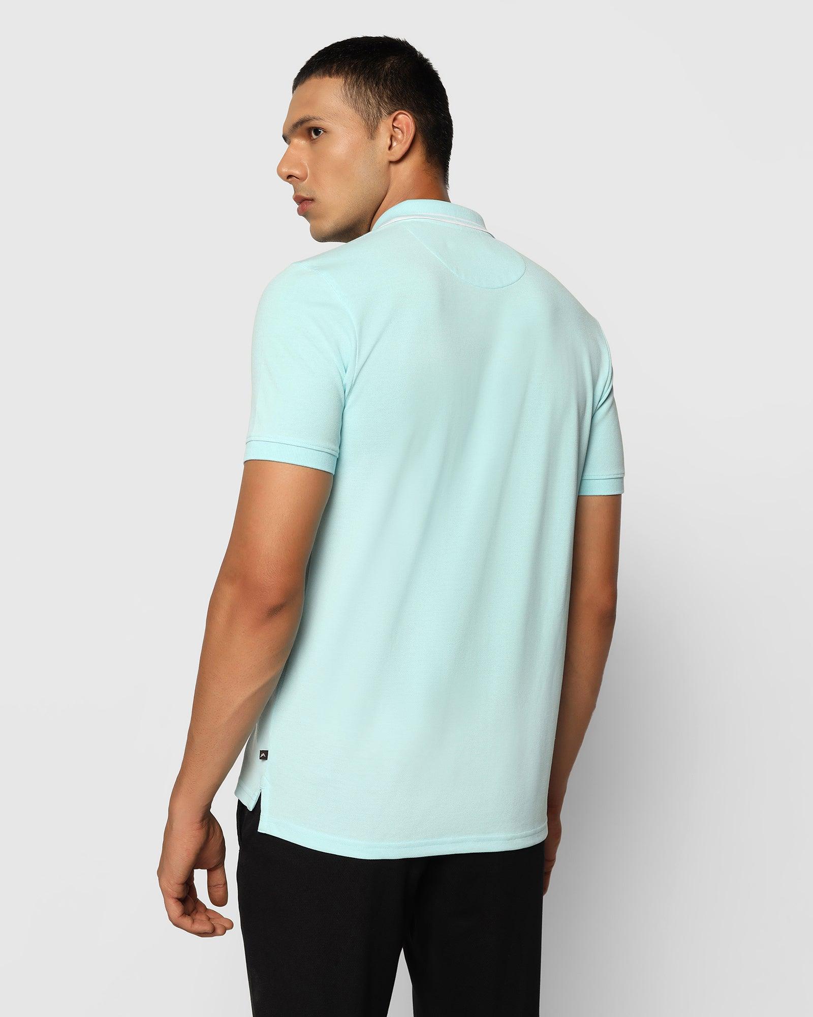 Polo T Shirt In Aqua (Klaus) - Blackberrys