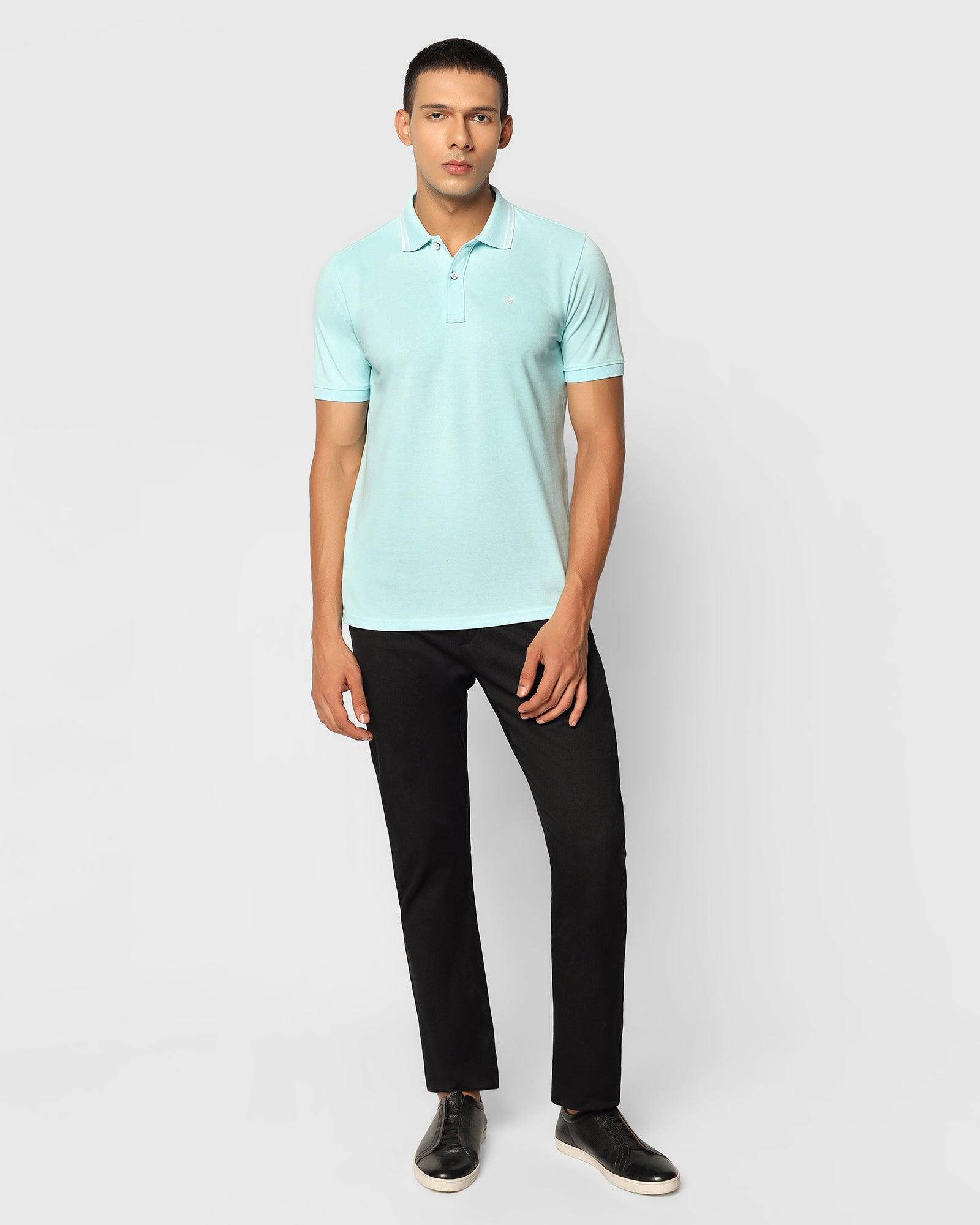 Polo T Shirt In Aqua (Klaus) - Blackberrys