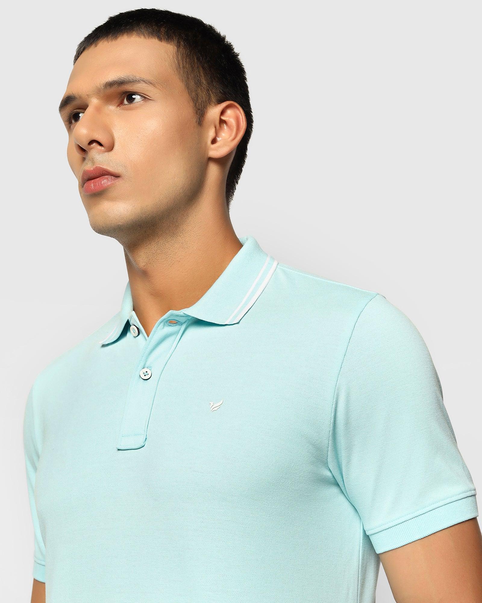 Polo T Shirt In Aqua (Klaus) - Blackberrys