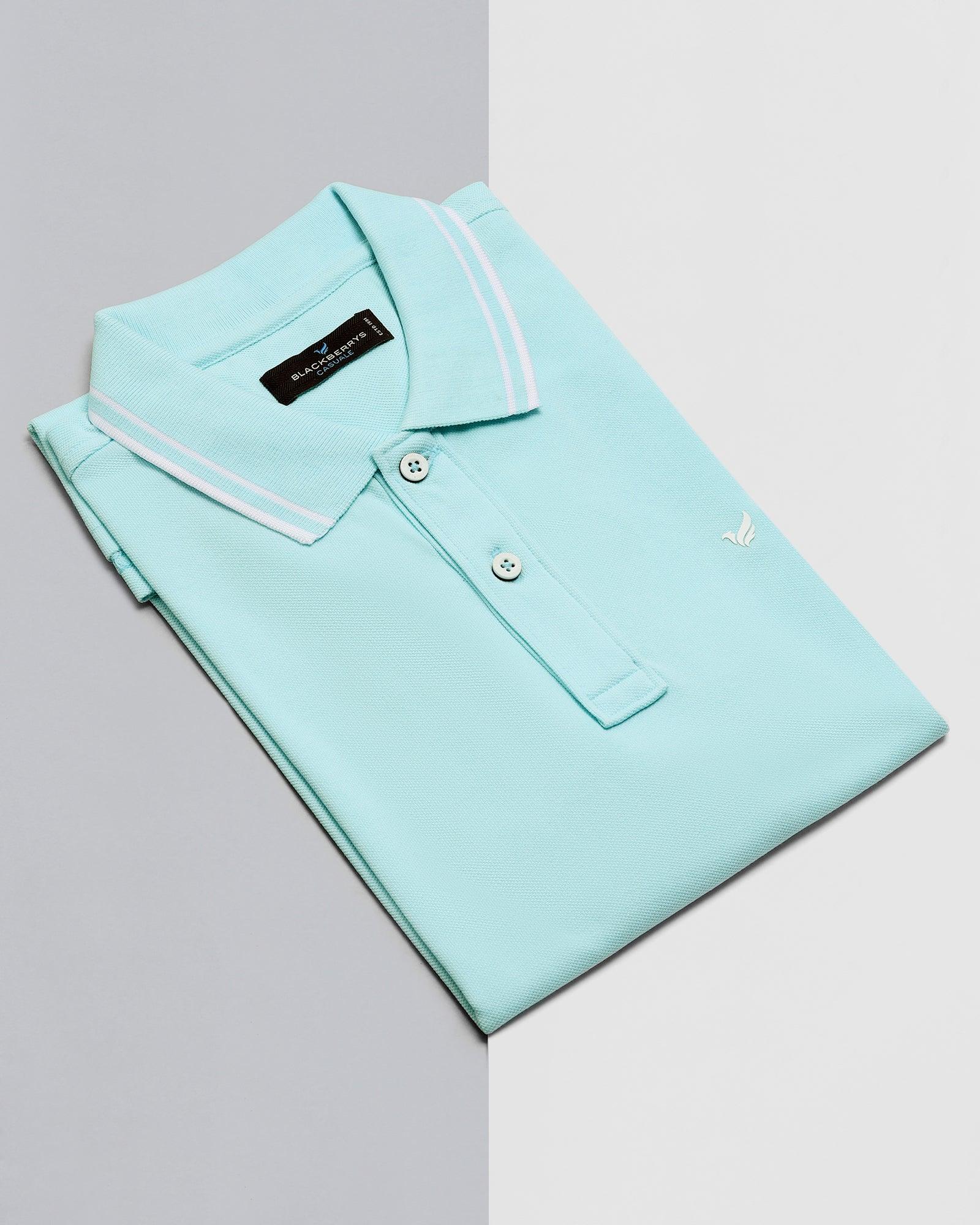 Polo T Shirt In Aqua (Klaus) - Blackberrys