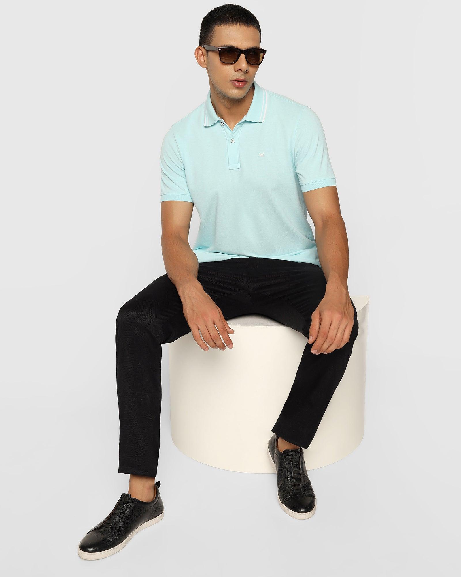 Polo T Shirt In Aqua (Klaus) - Blackberrys