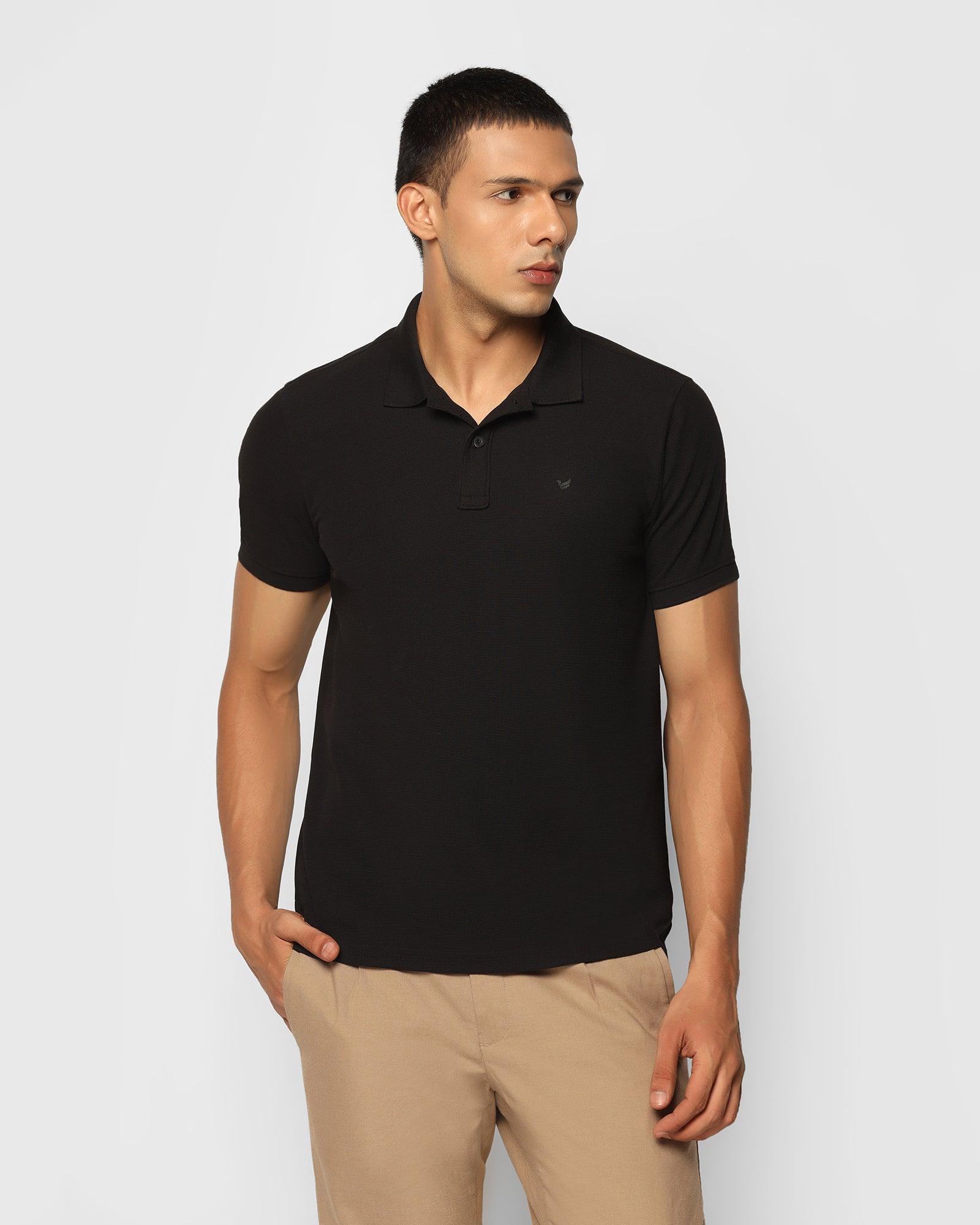 Polo Black Solid T Shirt - Jacob - Blackberrys