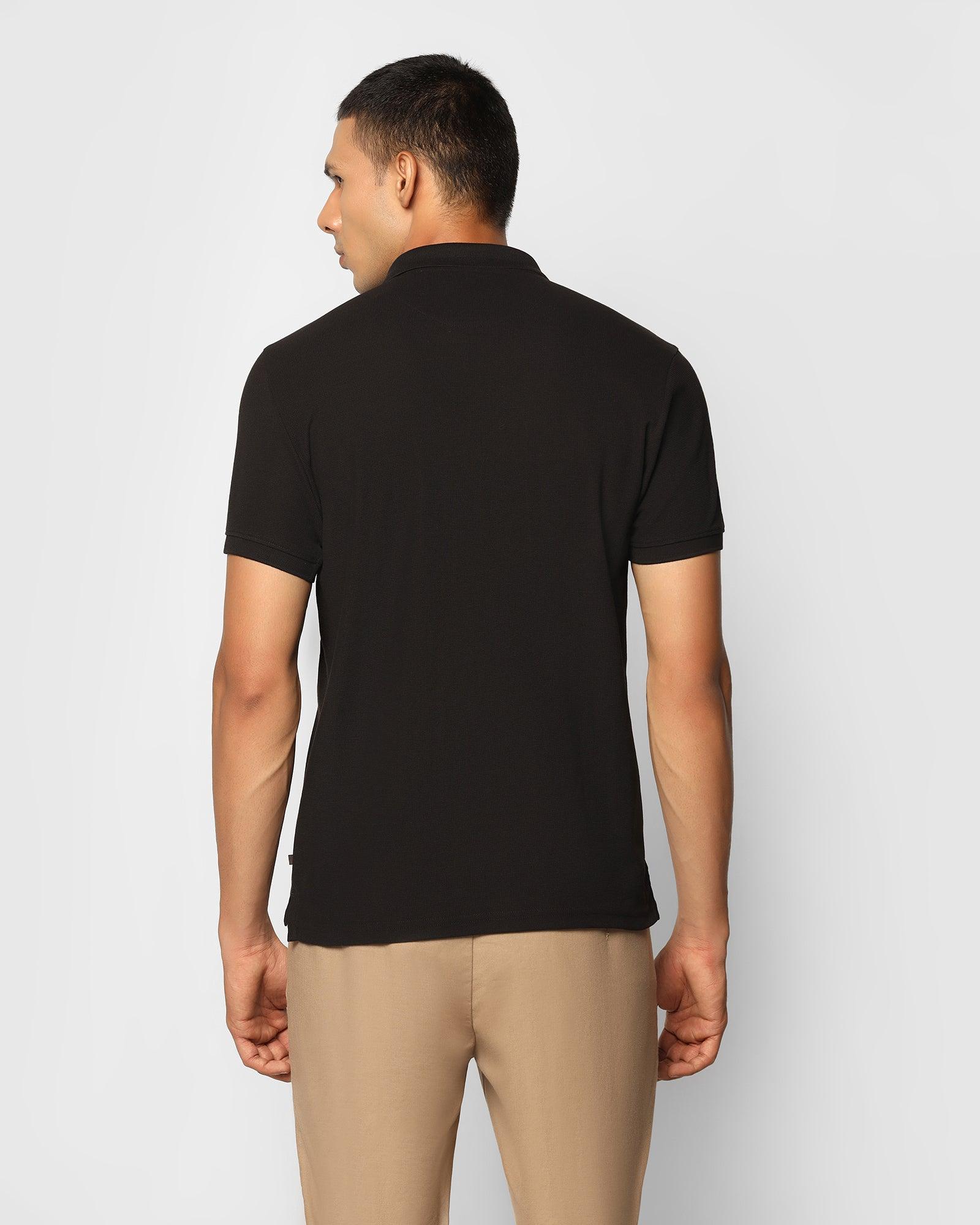 Polo Black Solid T Shirt - Jacob - Blackberrys