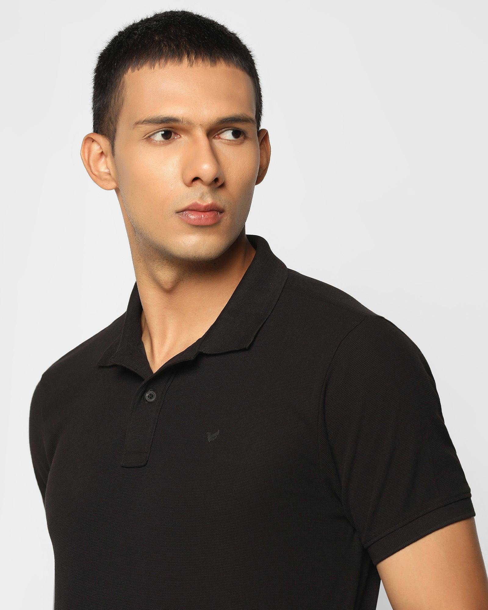 Polo Black Solid T Shirt - Jacob - Blackberrys