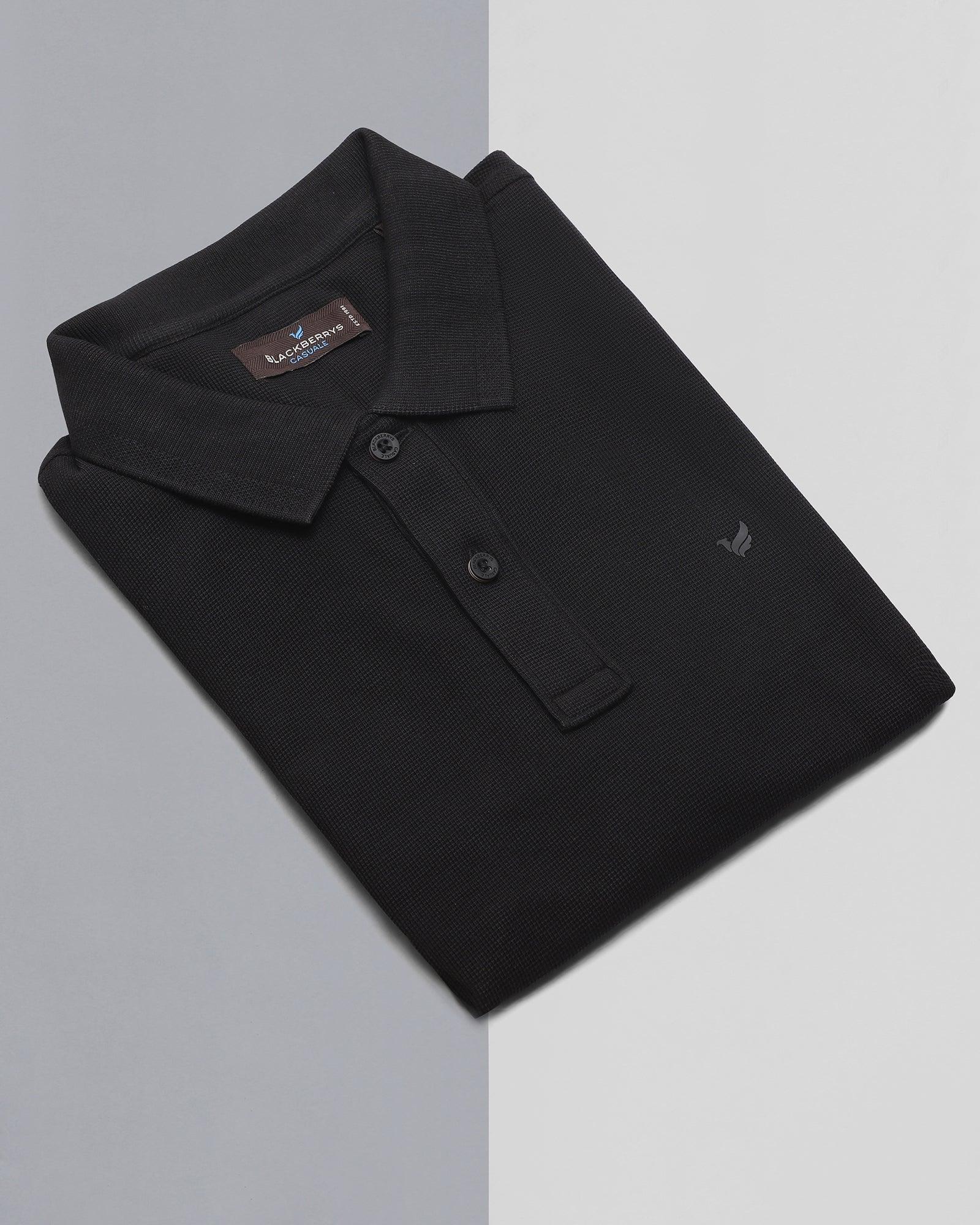 Polo Black Solid T Shirt - Jacob - Blackberrys