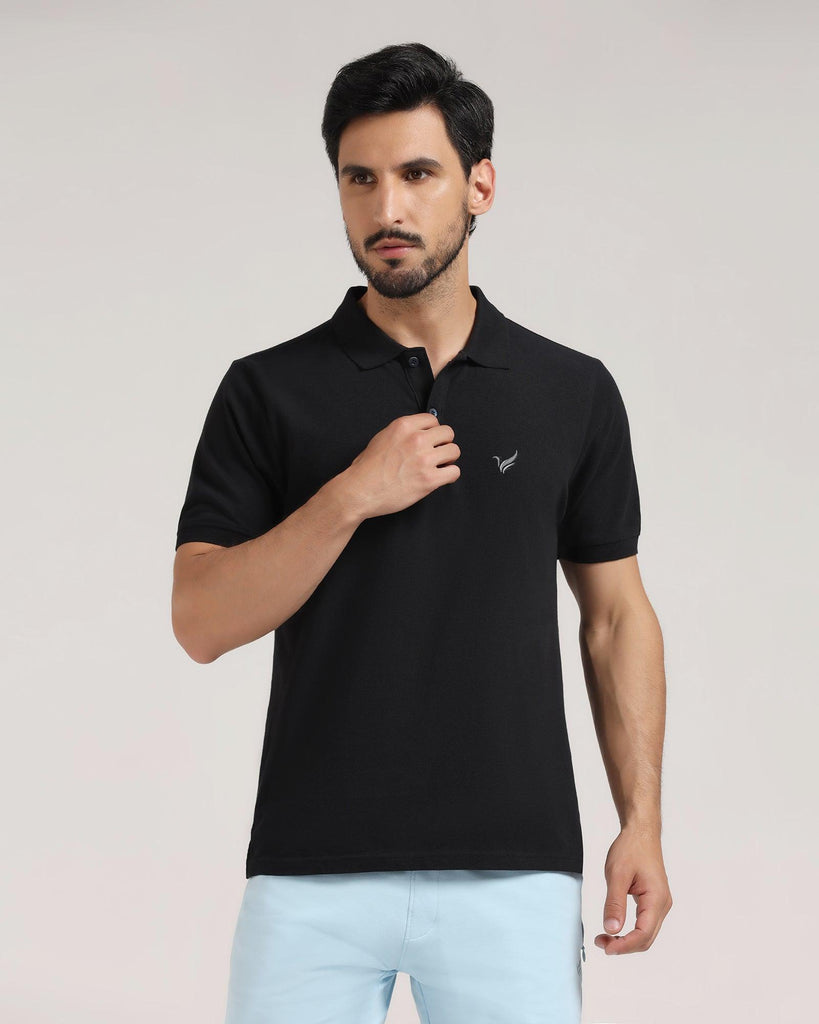 Polo Black Solid T-Shirt - Miles