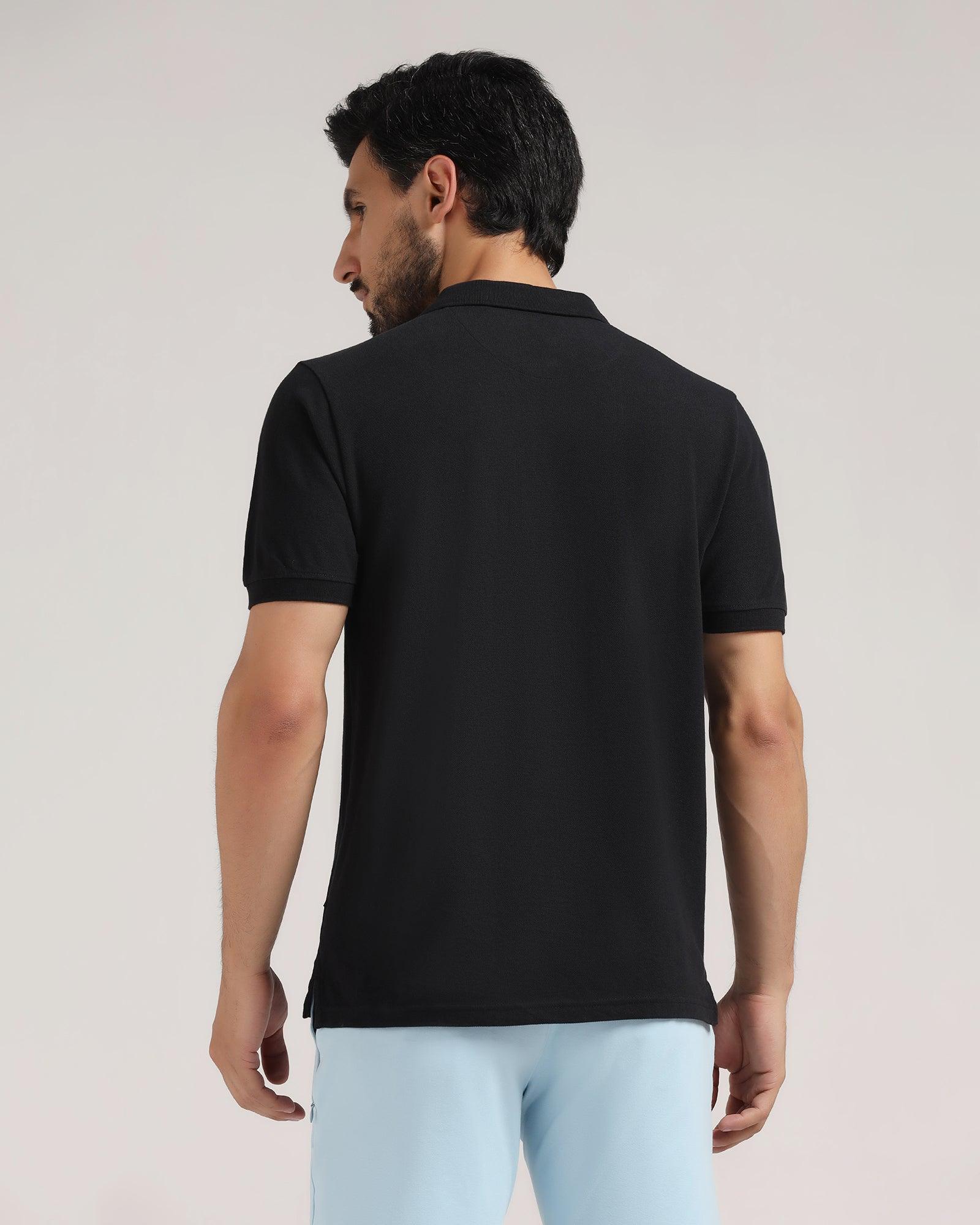 Polo Black Solid T Shirt - Miles