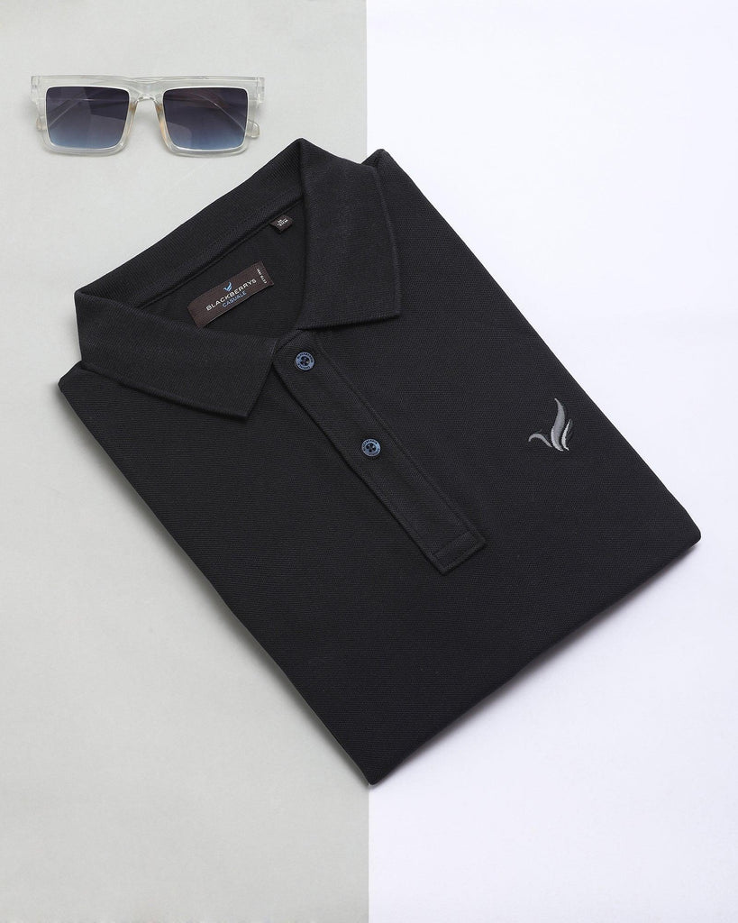 Polo Black Solid T-Shirt - Miles