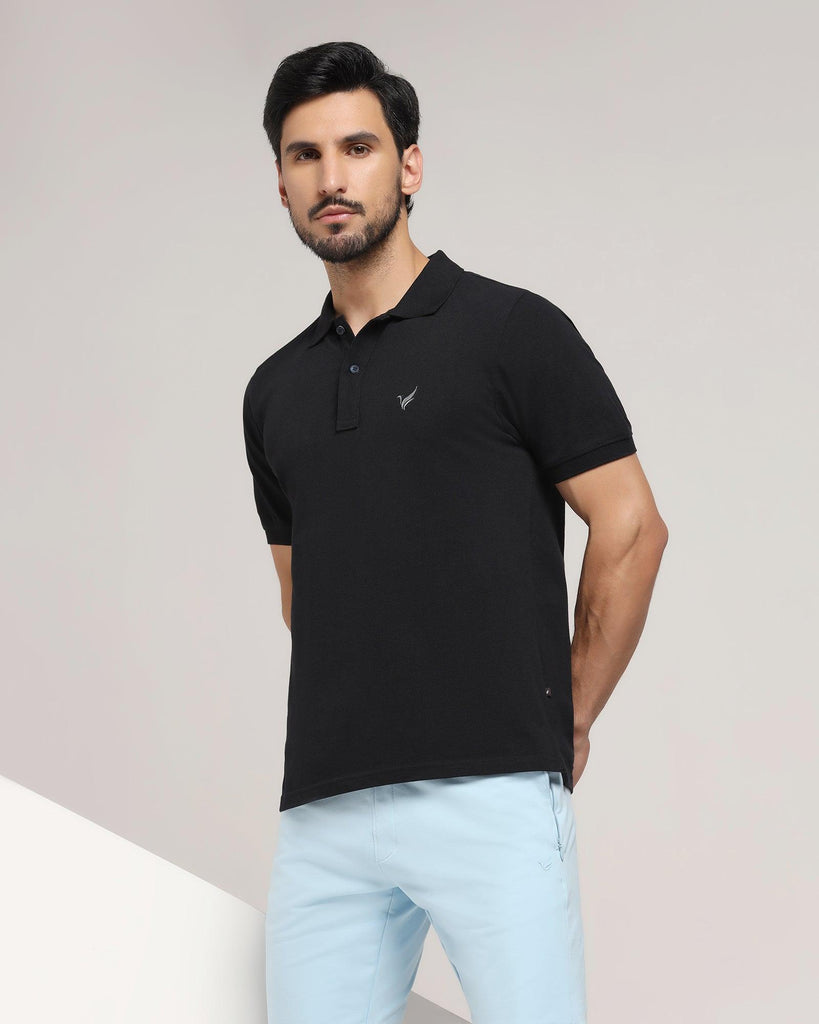 Polo Black Solid T-Shirt - Miles