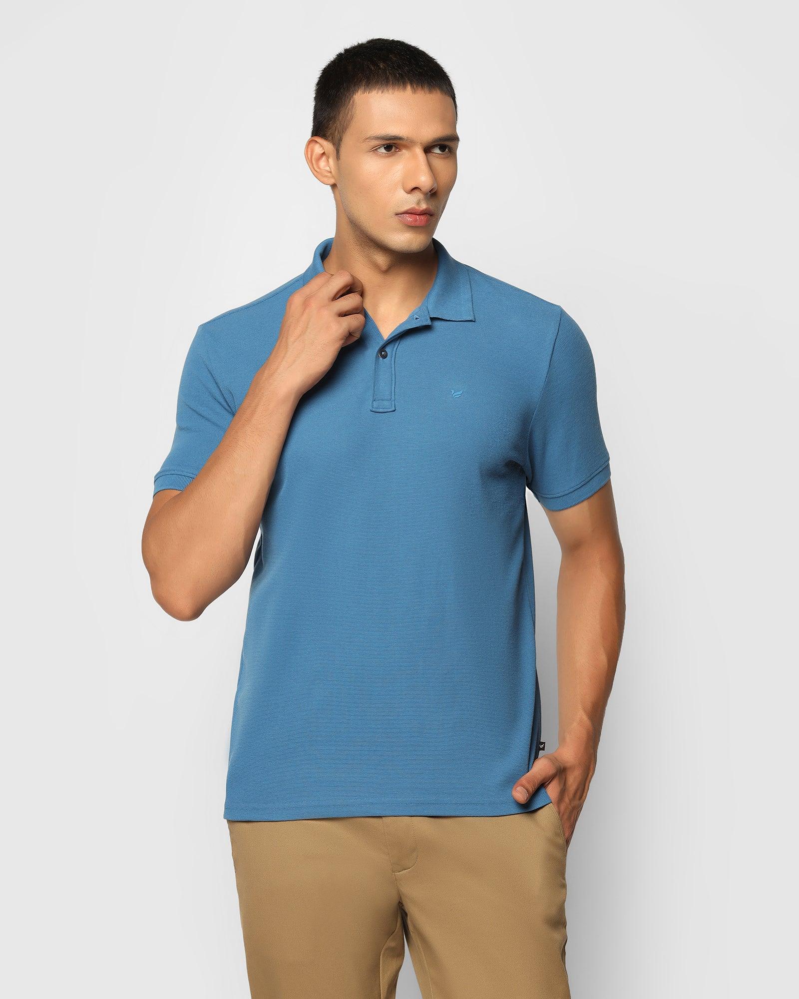 Polo T Shirt In Celestial Blue (Jacob) - Blackberrys