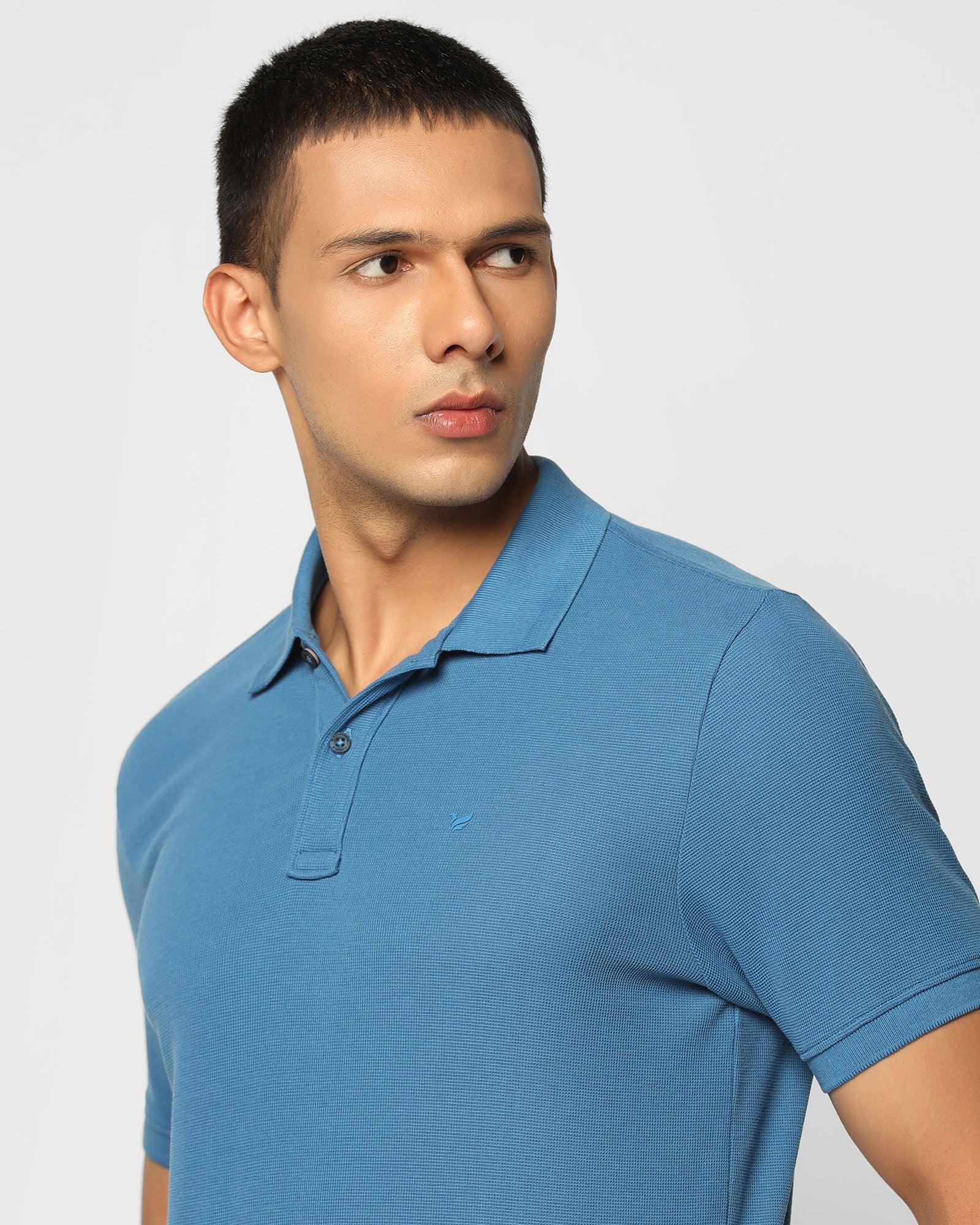 Polo T Shirt In Celestial Blue (Jacob) - Blackberrys