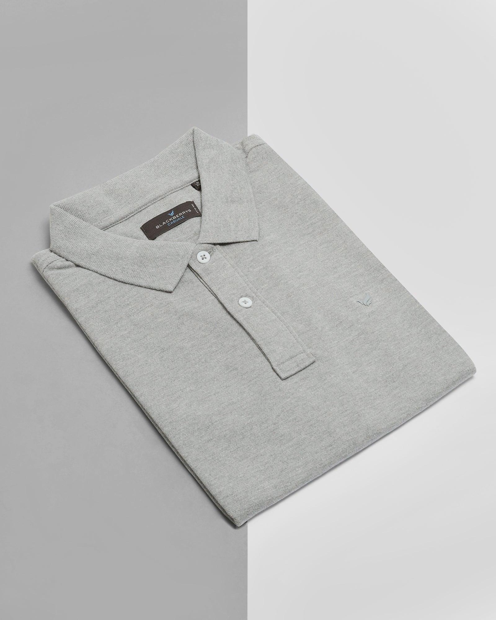 Polo T Shirt In Charcoal Grey (Bright) - Blackberrys