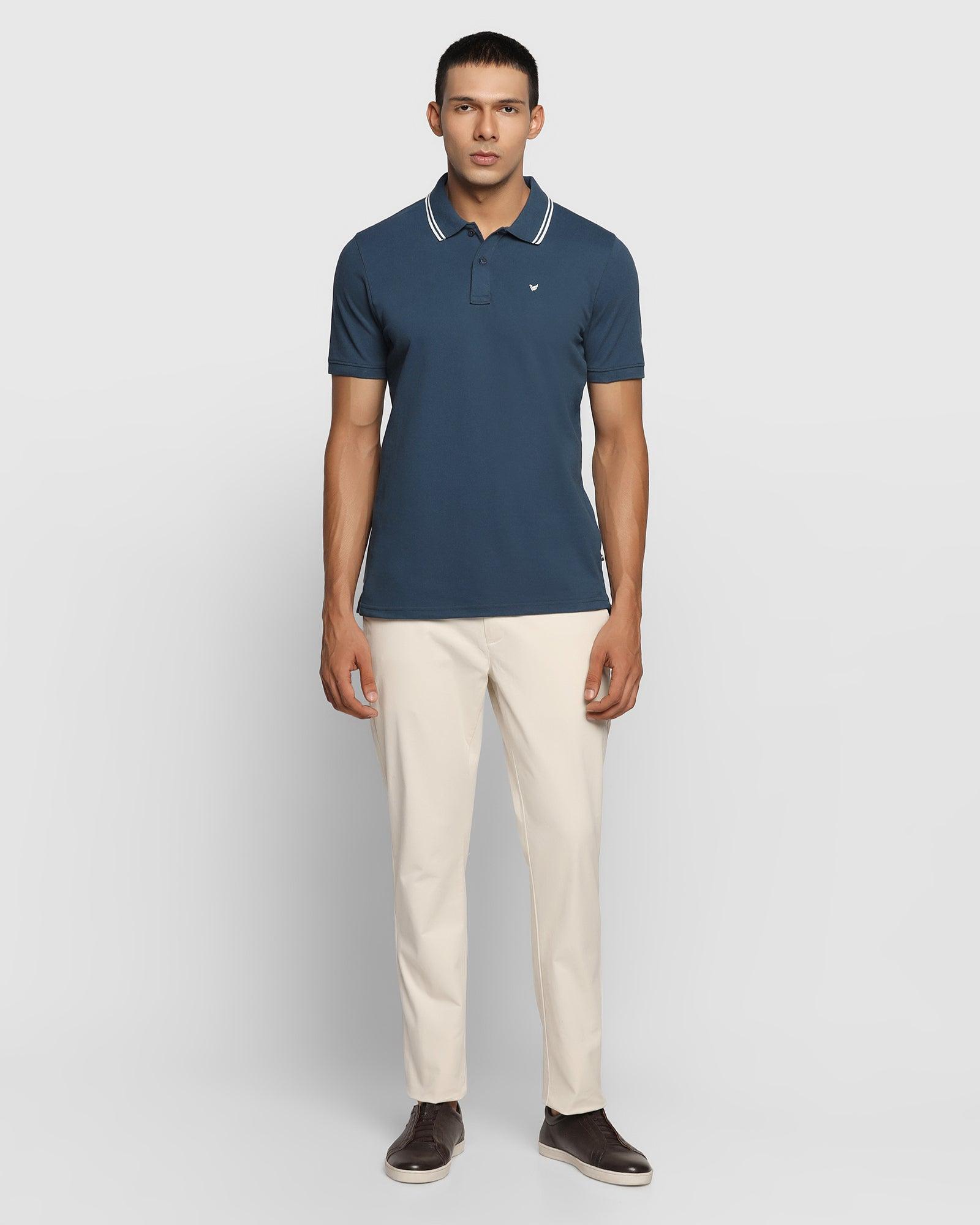 Polo T Shirt In Deep Blue (Klaus) - Blackberrys