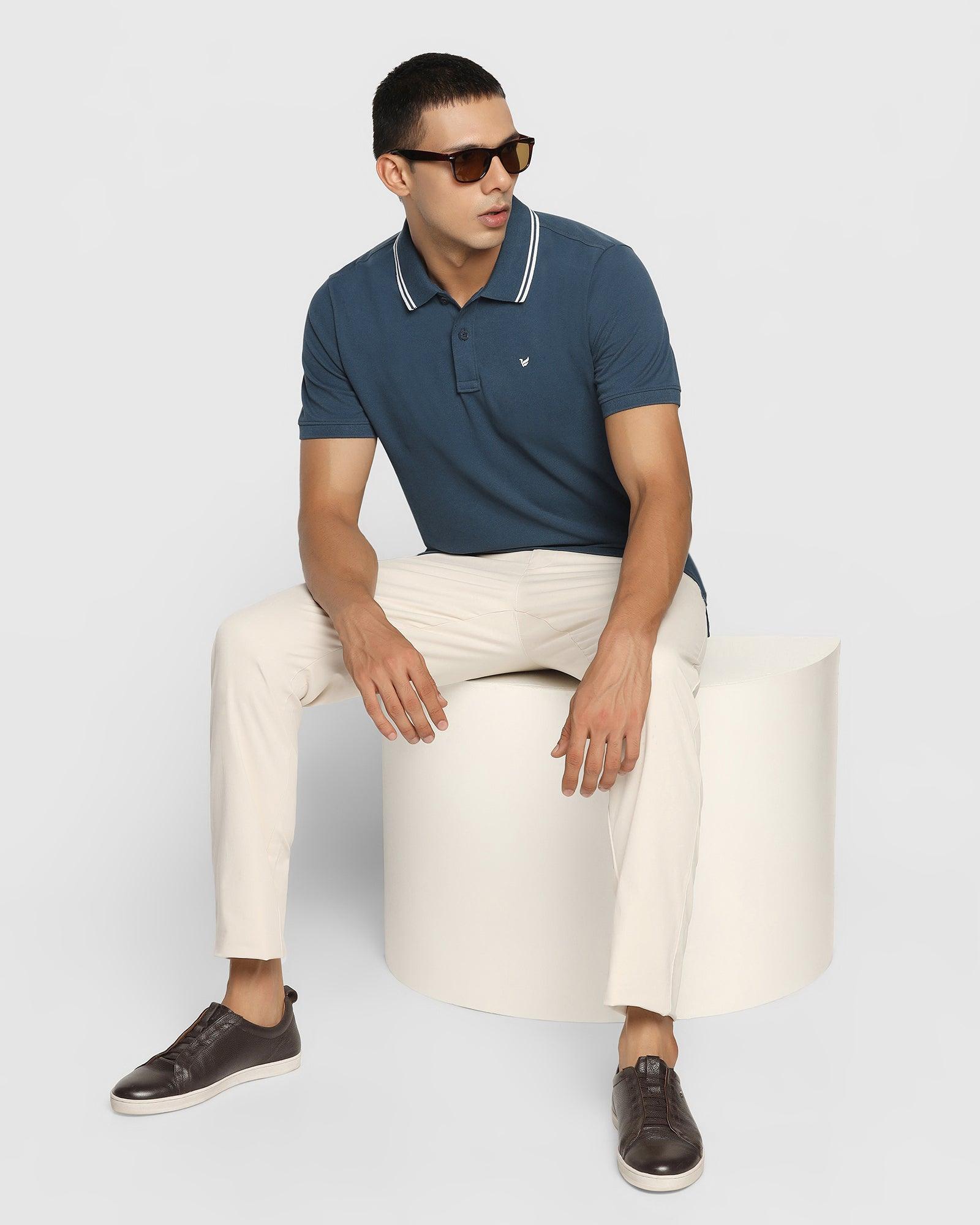 Polo T Shirt In Deep Blue (Klaus) - Blackberrys