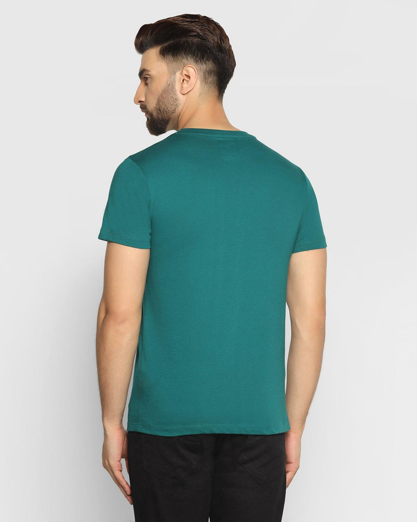 Crew Neck Hushed Green Solid T-Shirt - Rosa