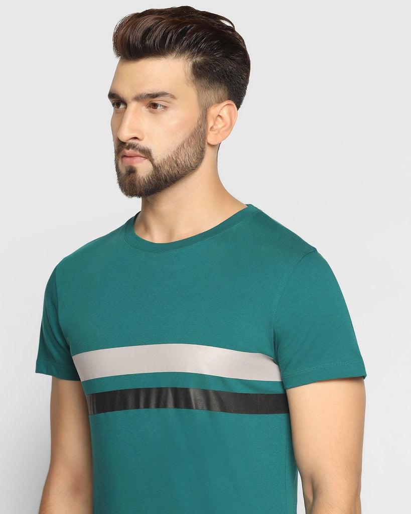 Crew Neck Hushed Green Solid T-Shirt - Rosa