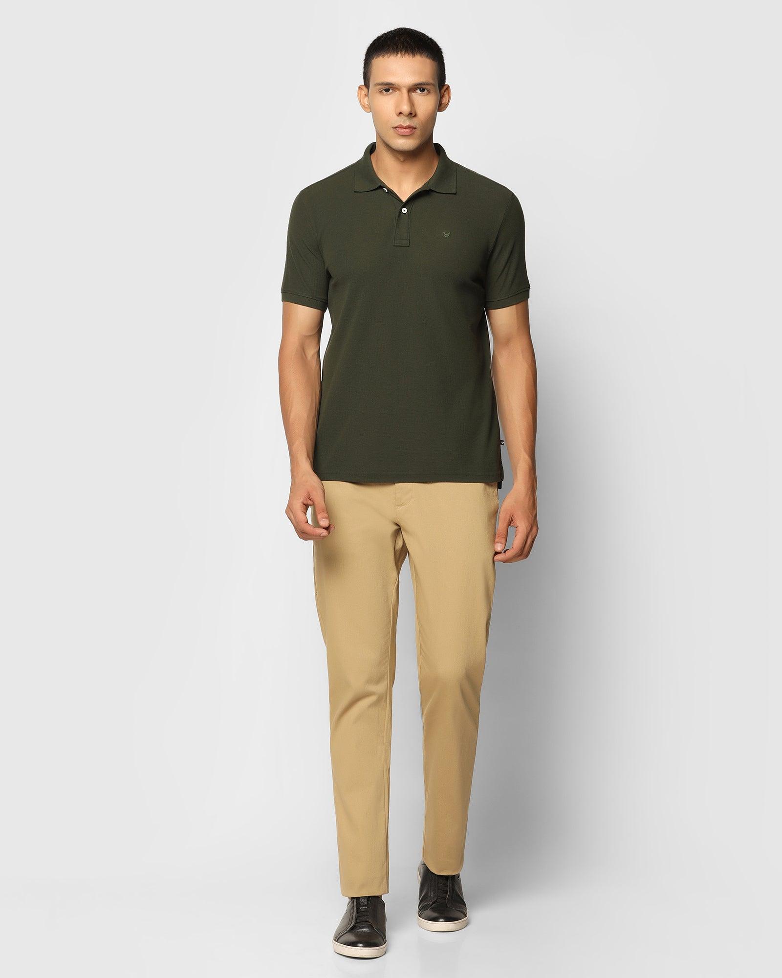 Polo T Shirt In Moss Green (Jacob) - Blackberrys