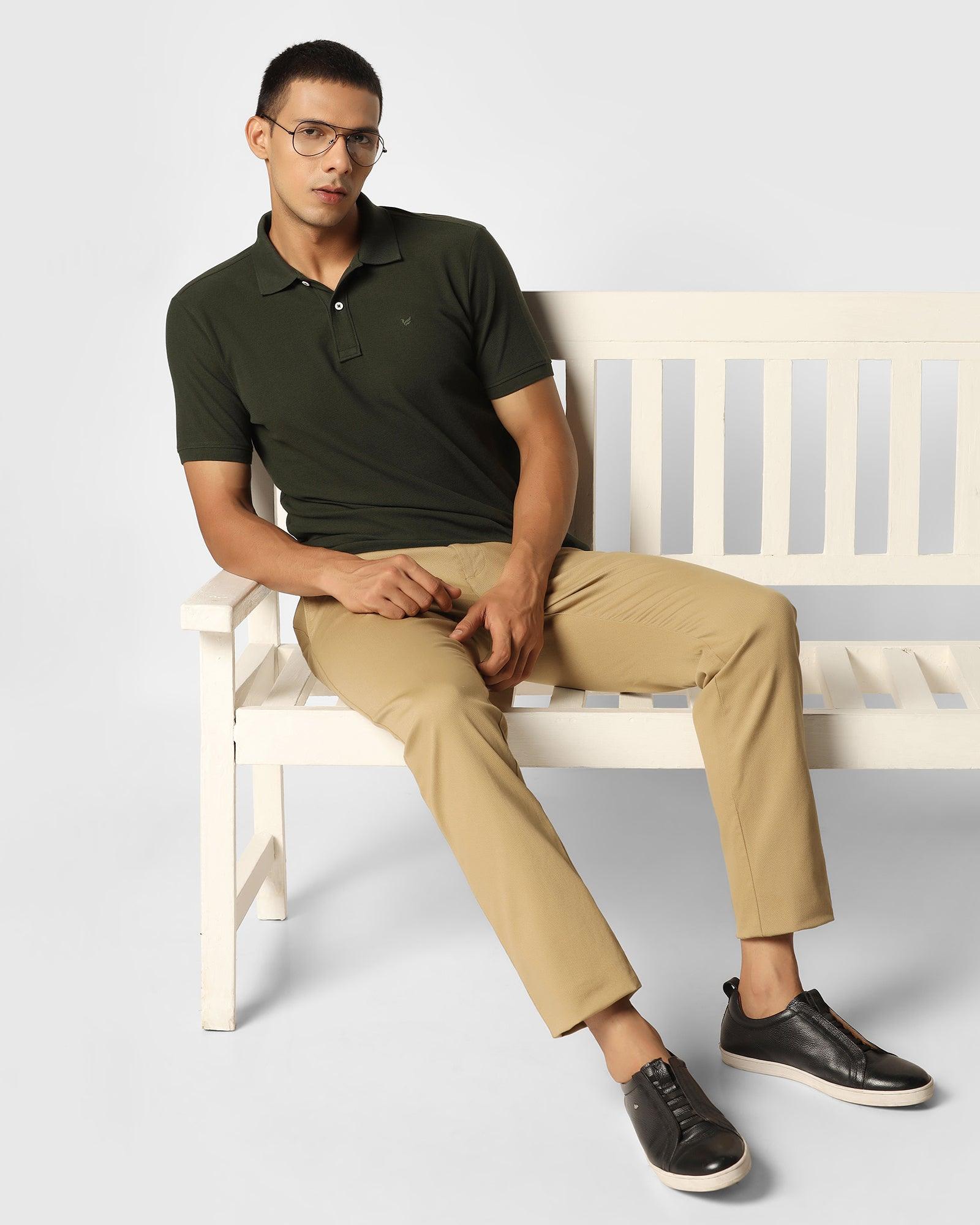 Polo T Shirt In Moss Green (Jacob) - Blackberrys