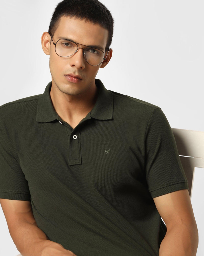 Polo Moss Green Solid T-Shirt - Jacob