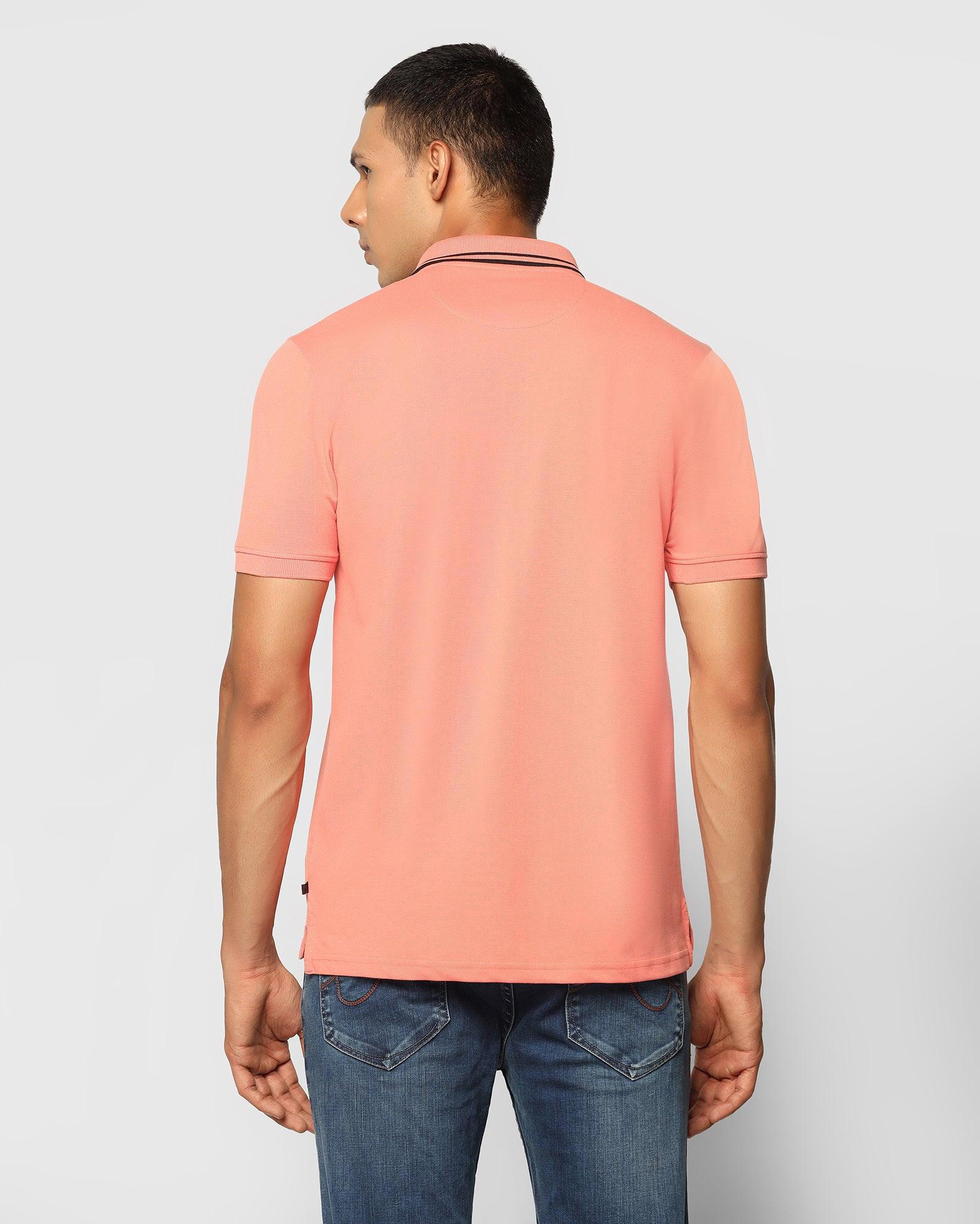 Polo T Shirt In Peach Echo (Klaus) - Blackberrys