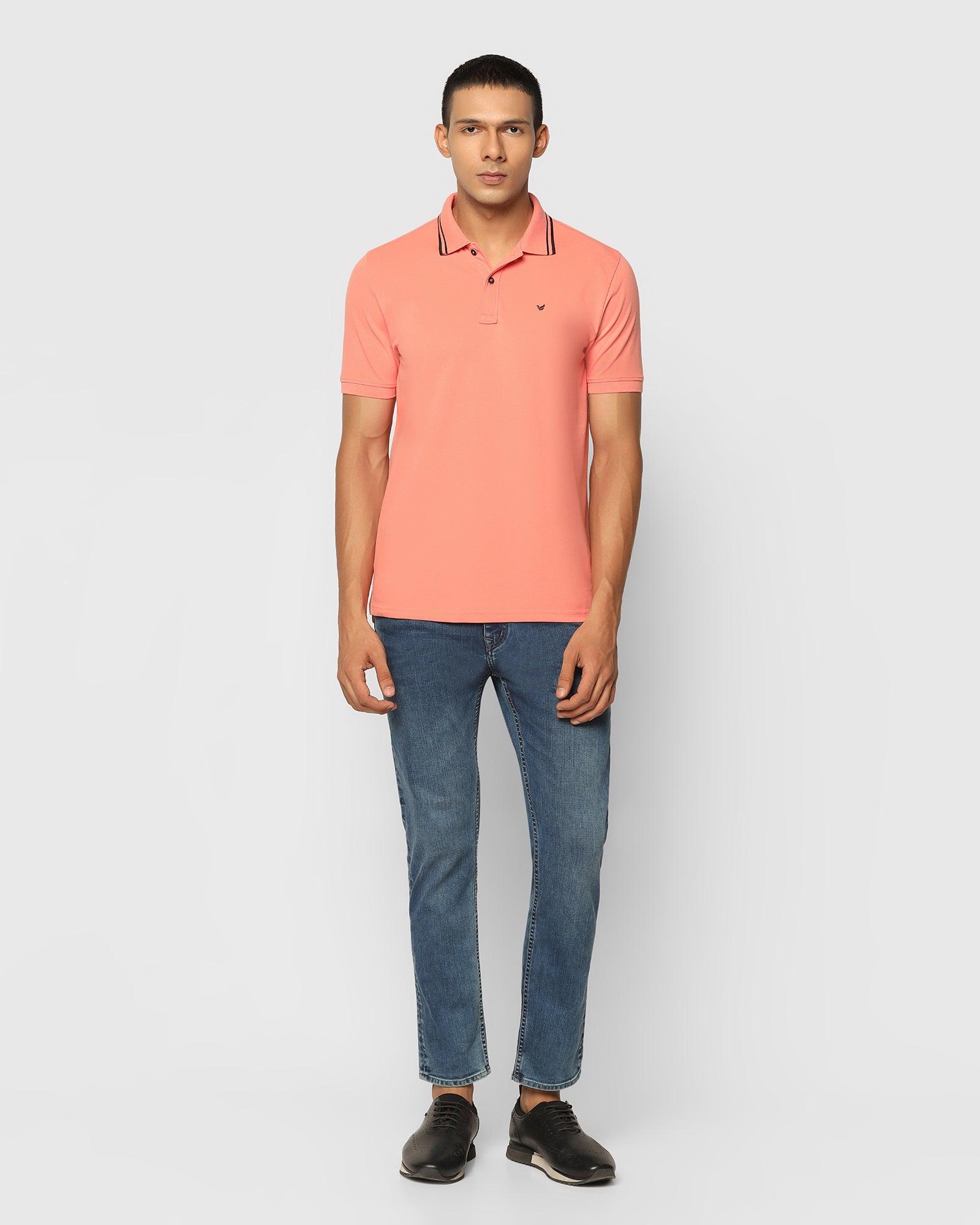 Polo T Shirt In Peach Echo (Klaus) - Blackberrys