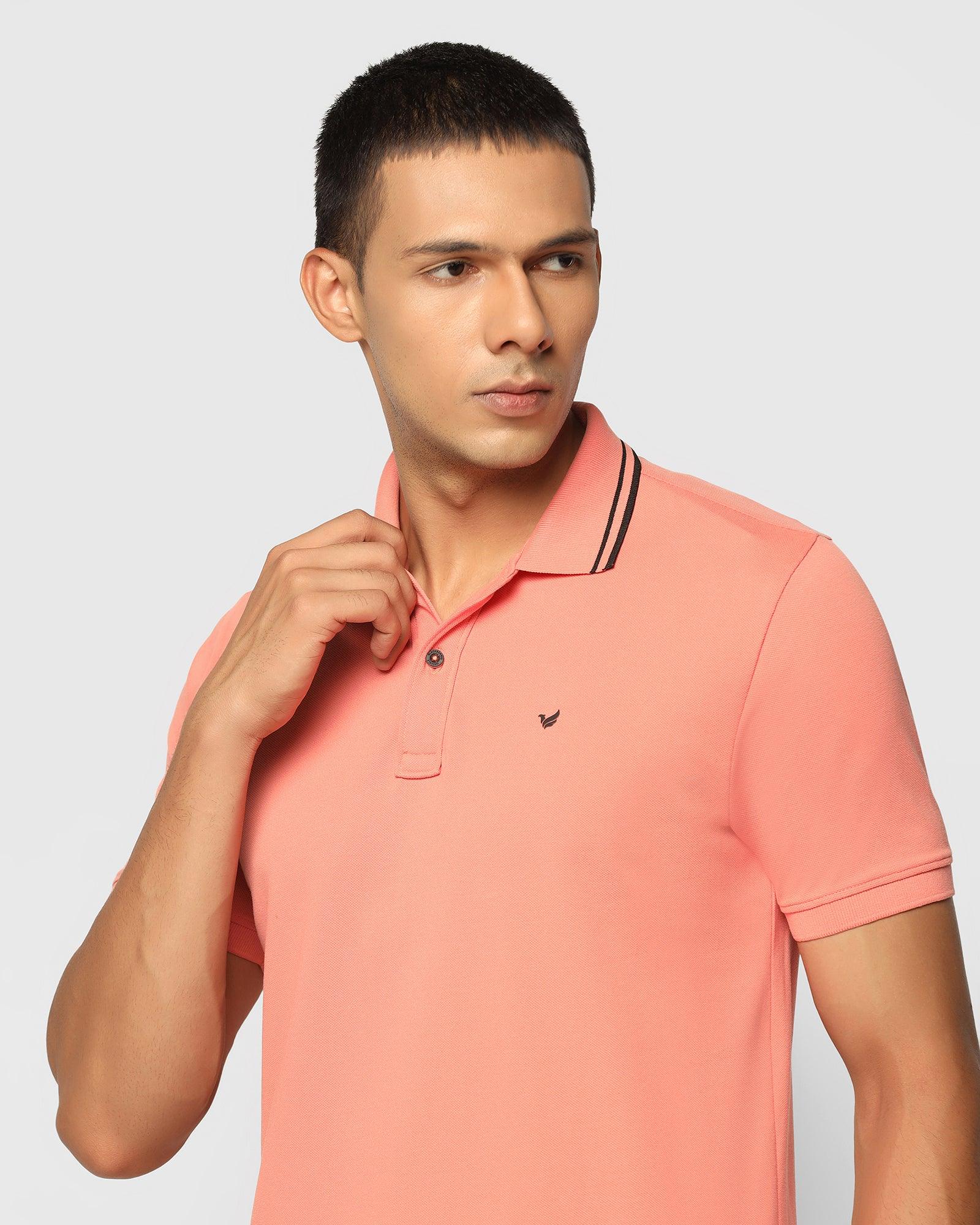 Polo T Shirt In Peach Echo (Klaus) - Blackberrys