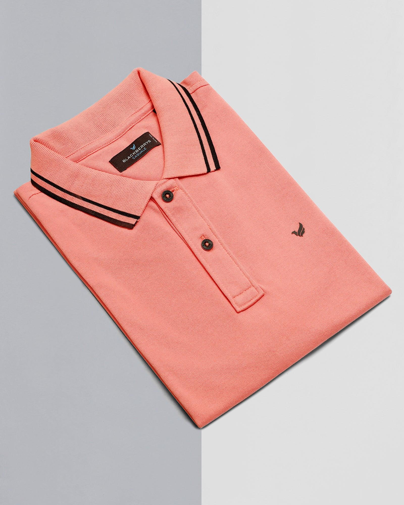 Polo T Shirt In Peach Echo (Klaus) - Blackberrys