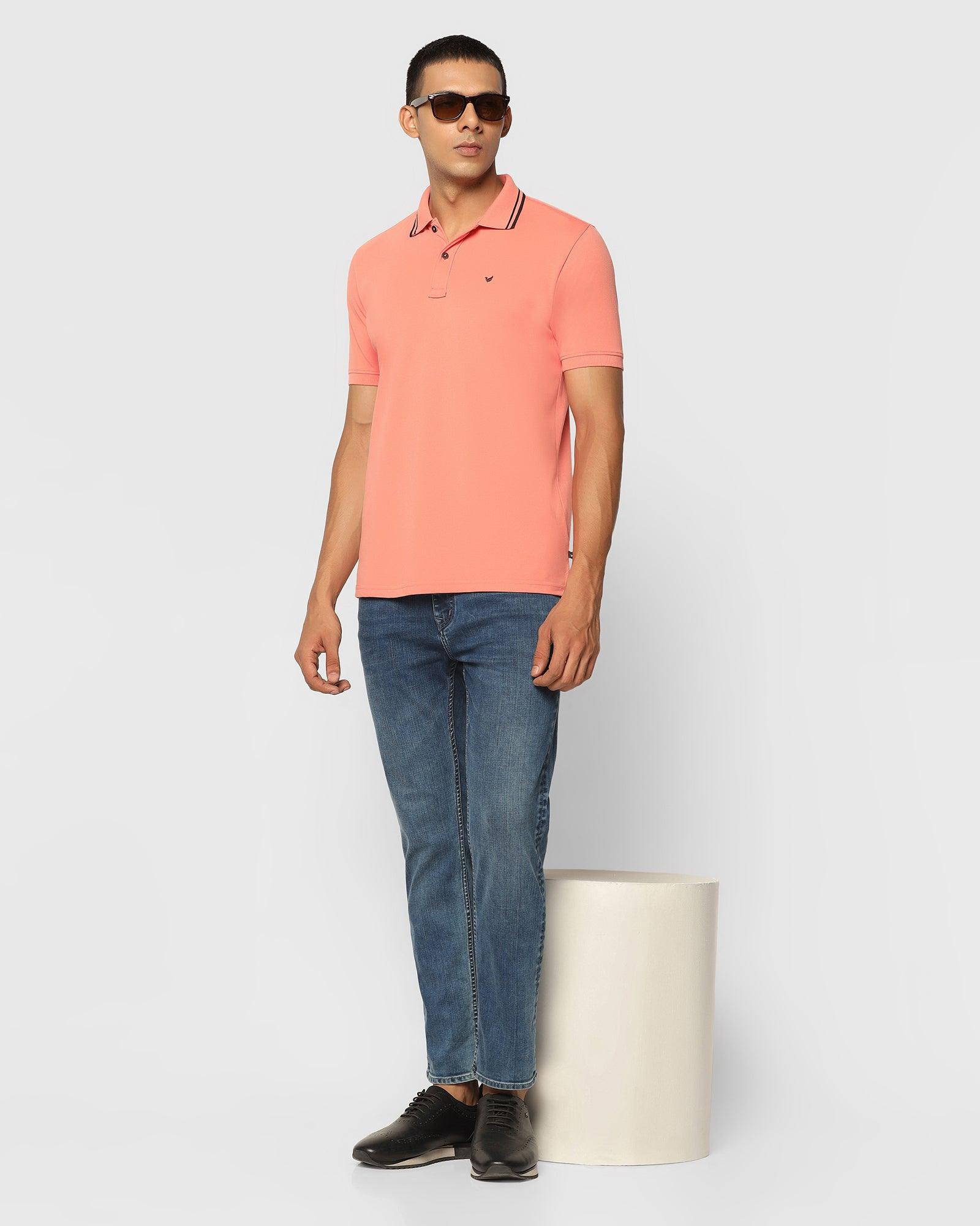 Polo T Shirt In Peach Echo (Klaus) - Blackberrys