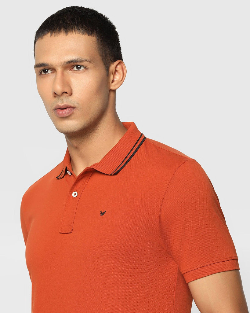 Polo Rust Orange Solid T-Shirt - Klaus