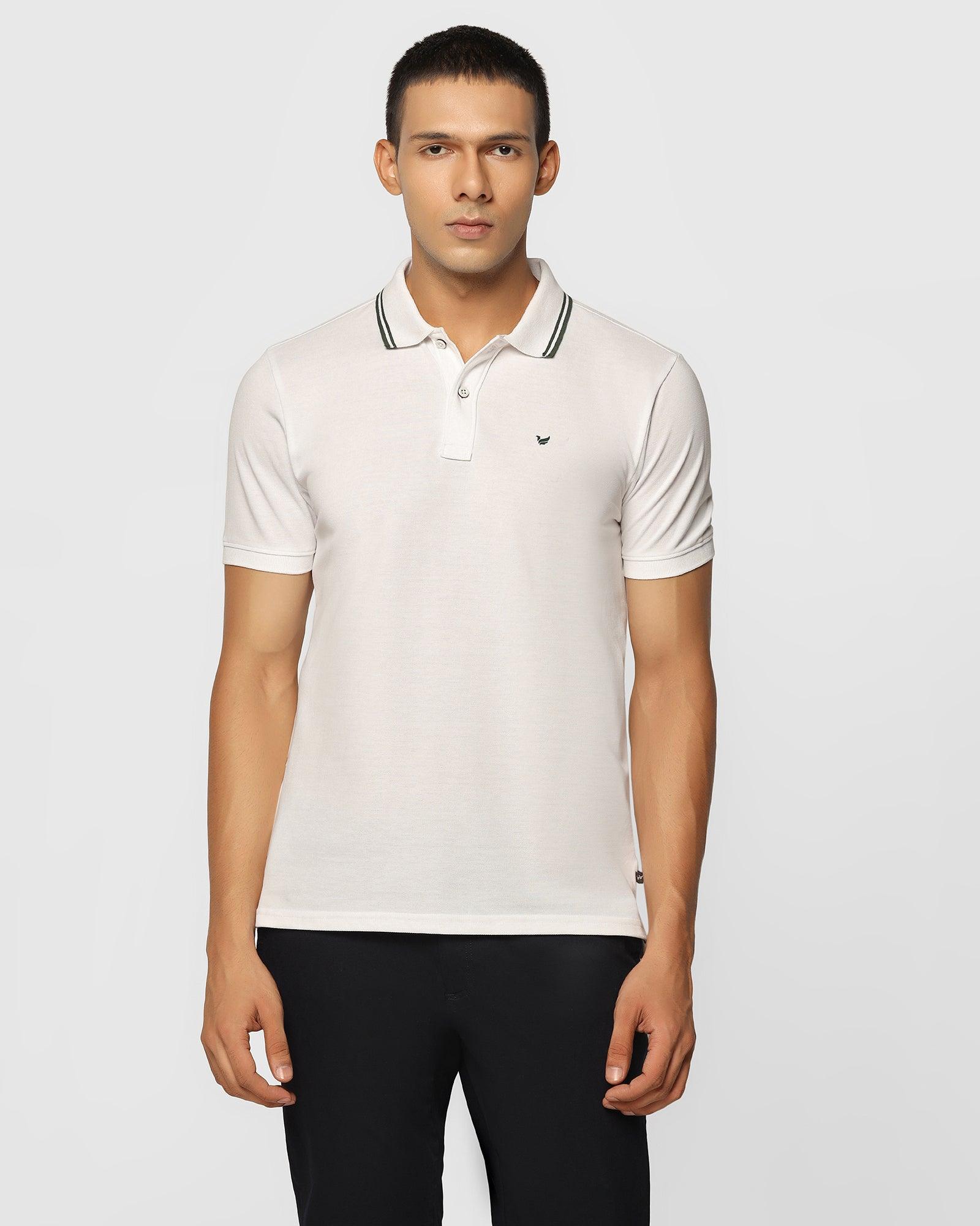 Polo T Shirt In White (Klaus) - Blackberrys