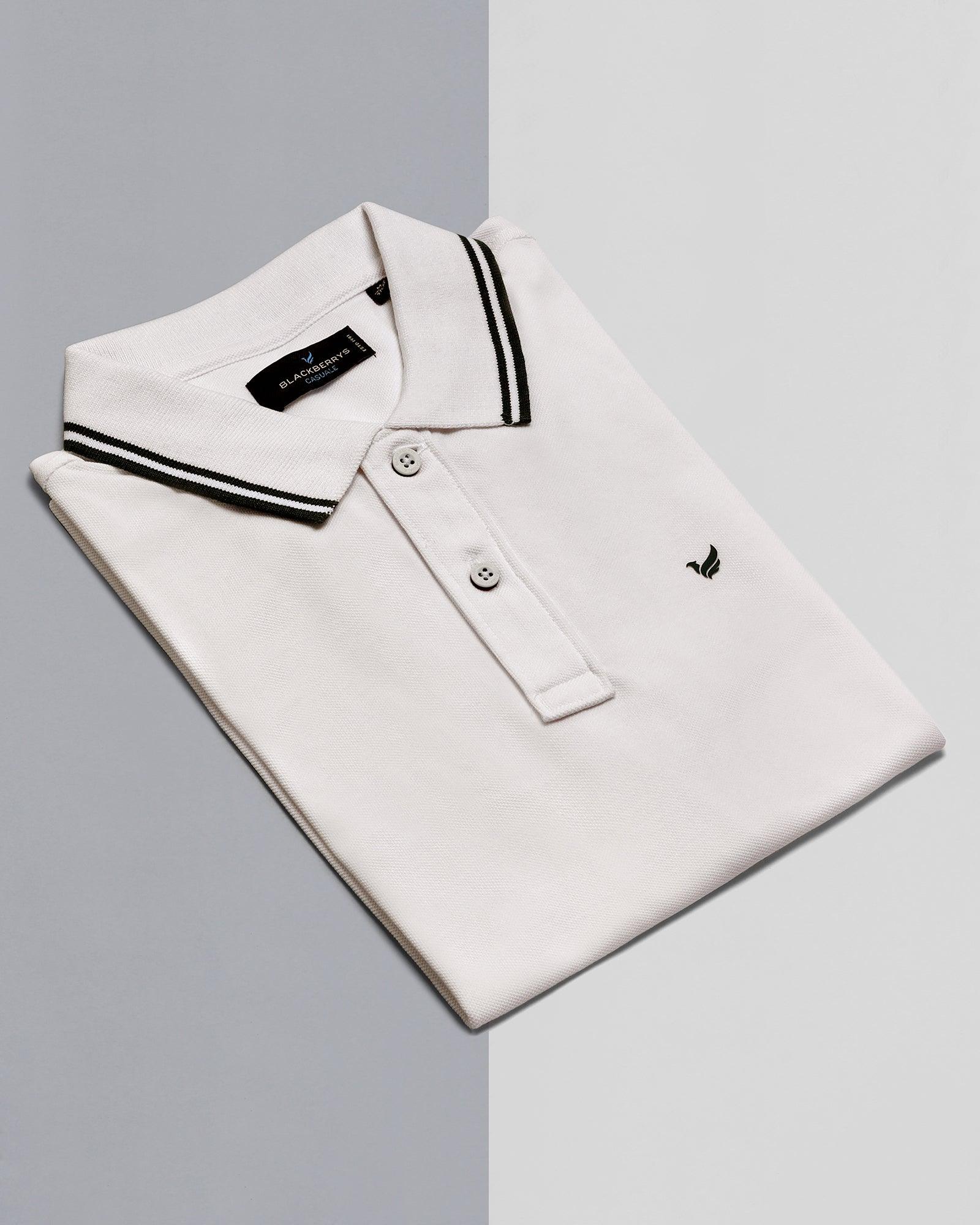 Polo T Shirt In White (Klaus) - Blackberrys