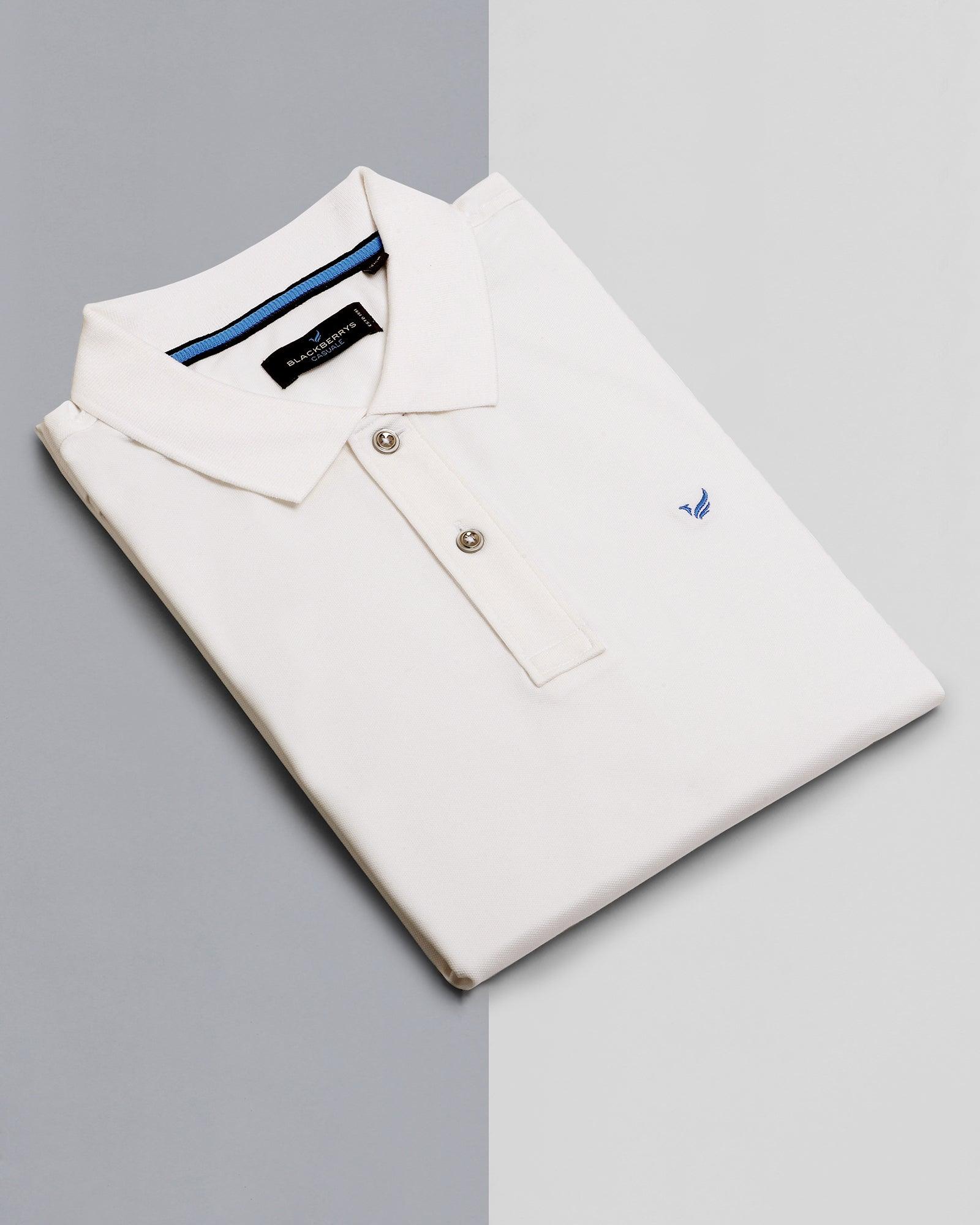 Polo White Solid T Shirt - Yuki - Blackberrys