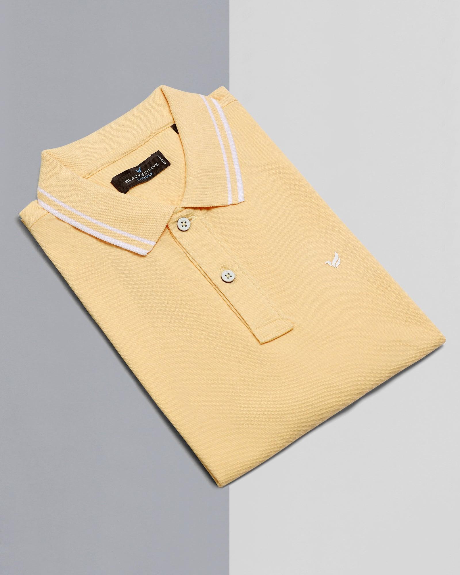 Polo T Shirt In Yellow (Klaus) - Blackberrys