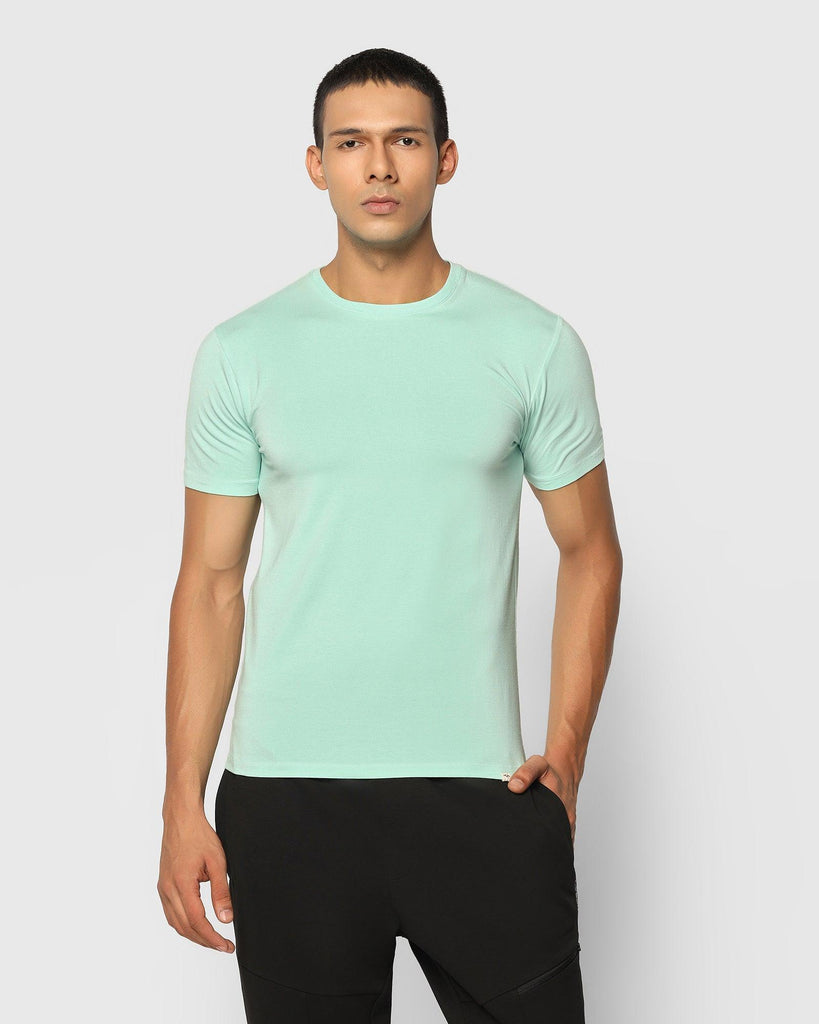 Crew Neck Mint Solid T-Shirt - Hola