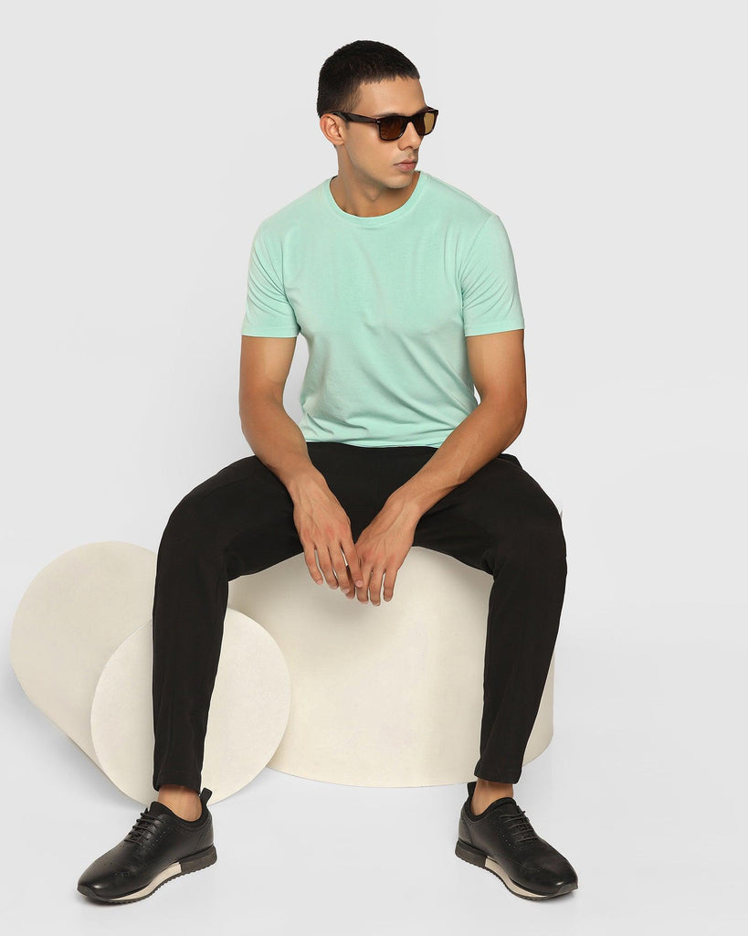 Crew Neck Mint Solid T-Shirt - Hola