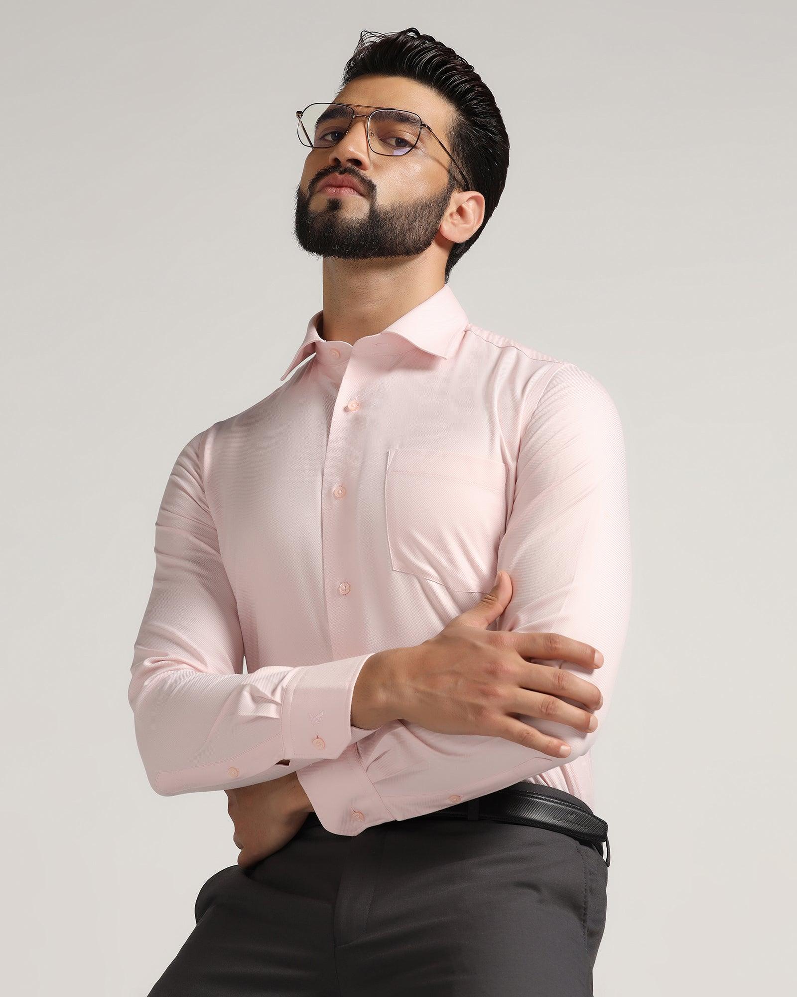 Formal Pink Solid Shirt - Alfed