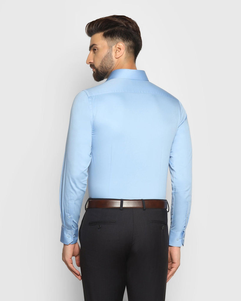 Formal Sky Blue Solid Shirt - Simble