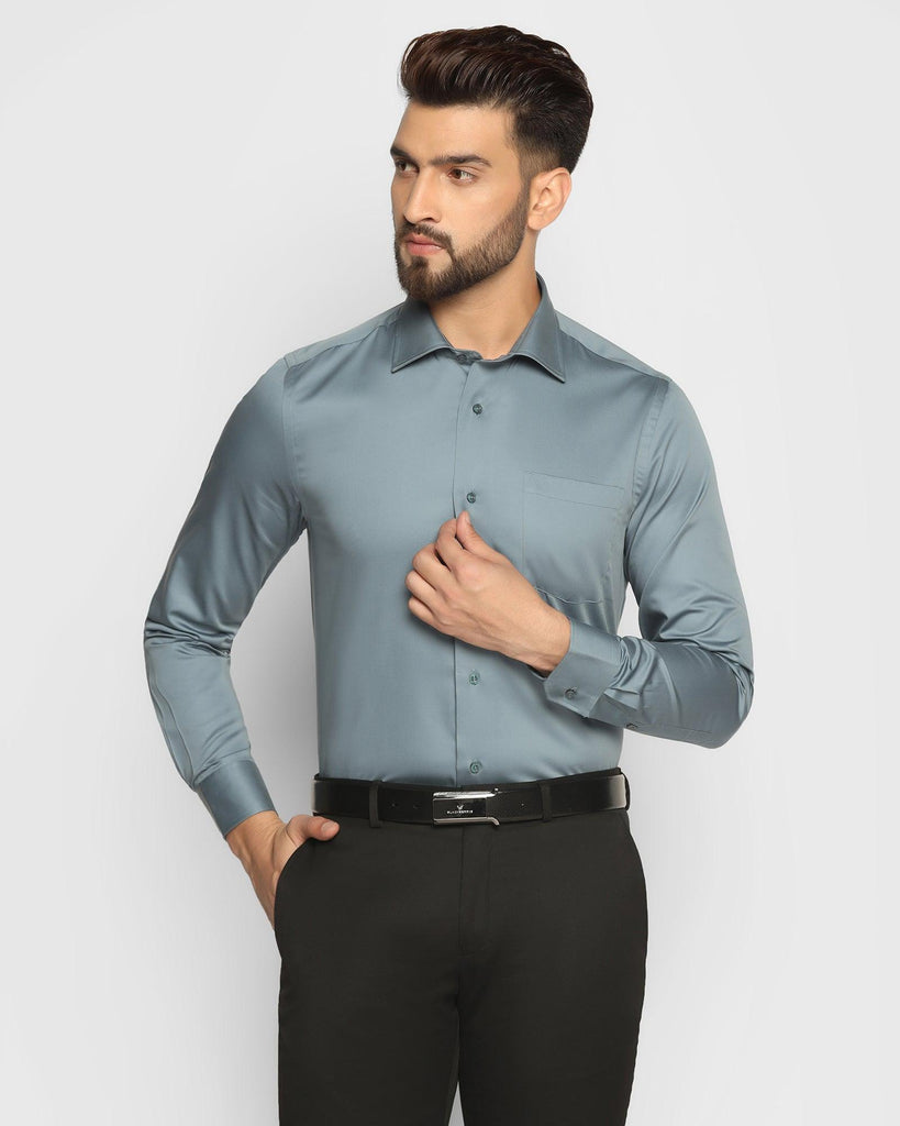 Formal Teal Solid Shirt - Simble