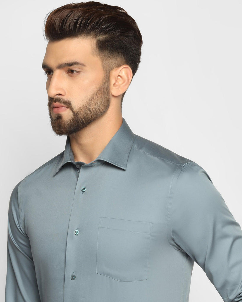 Formal Teal Solid Shirt - Simble