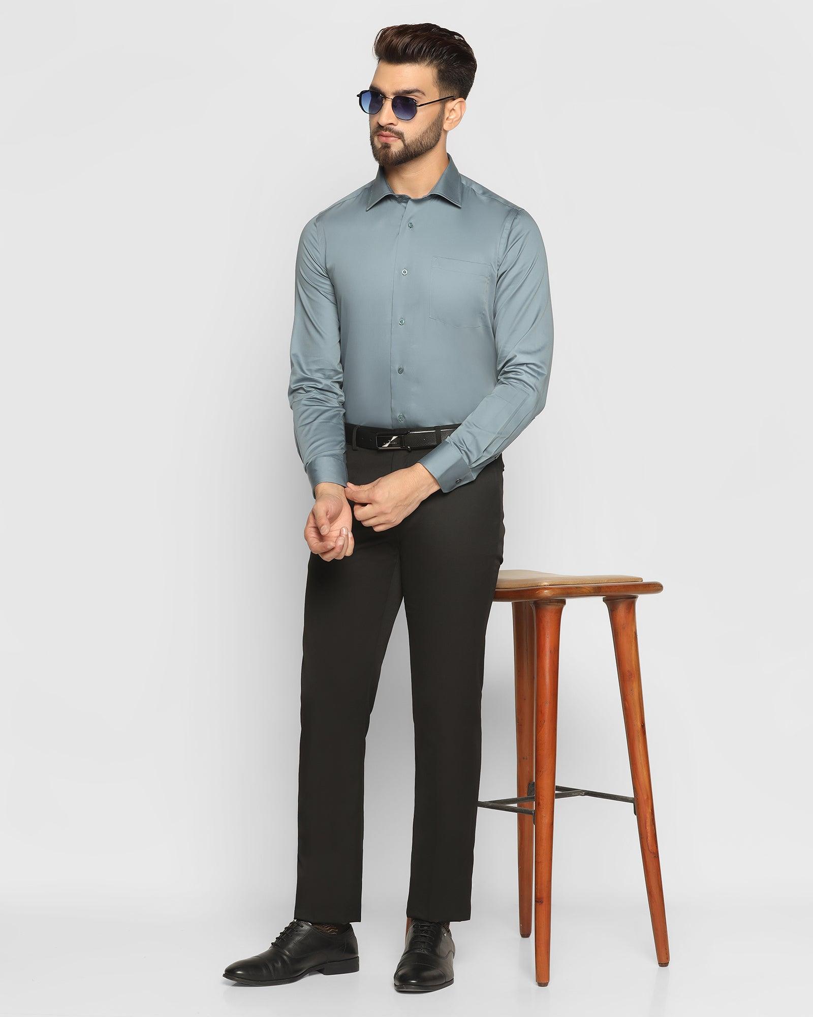 Formal Teal Solid Shirt - Simble