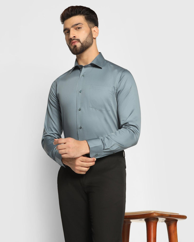 Formal Teal Solid Shirt - Simble