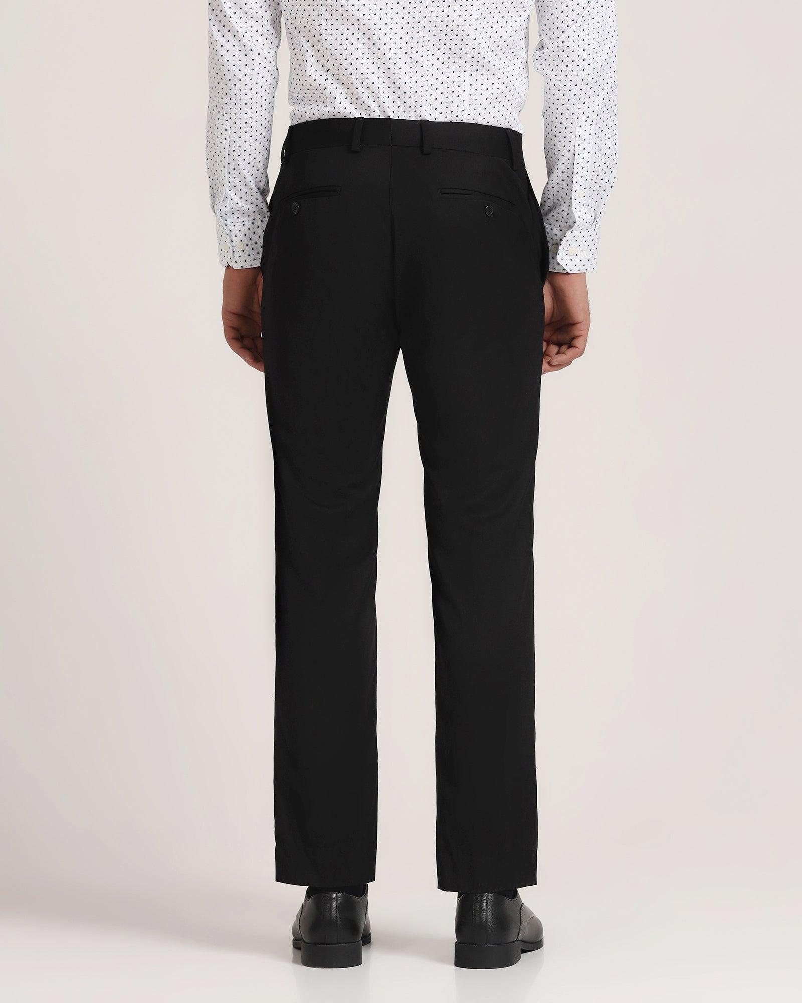 Slim Fit B-91 Formal Black Solid Trouser - Lexi - Blackberrys