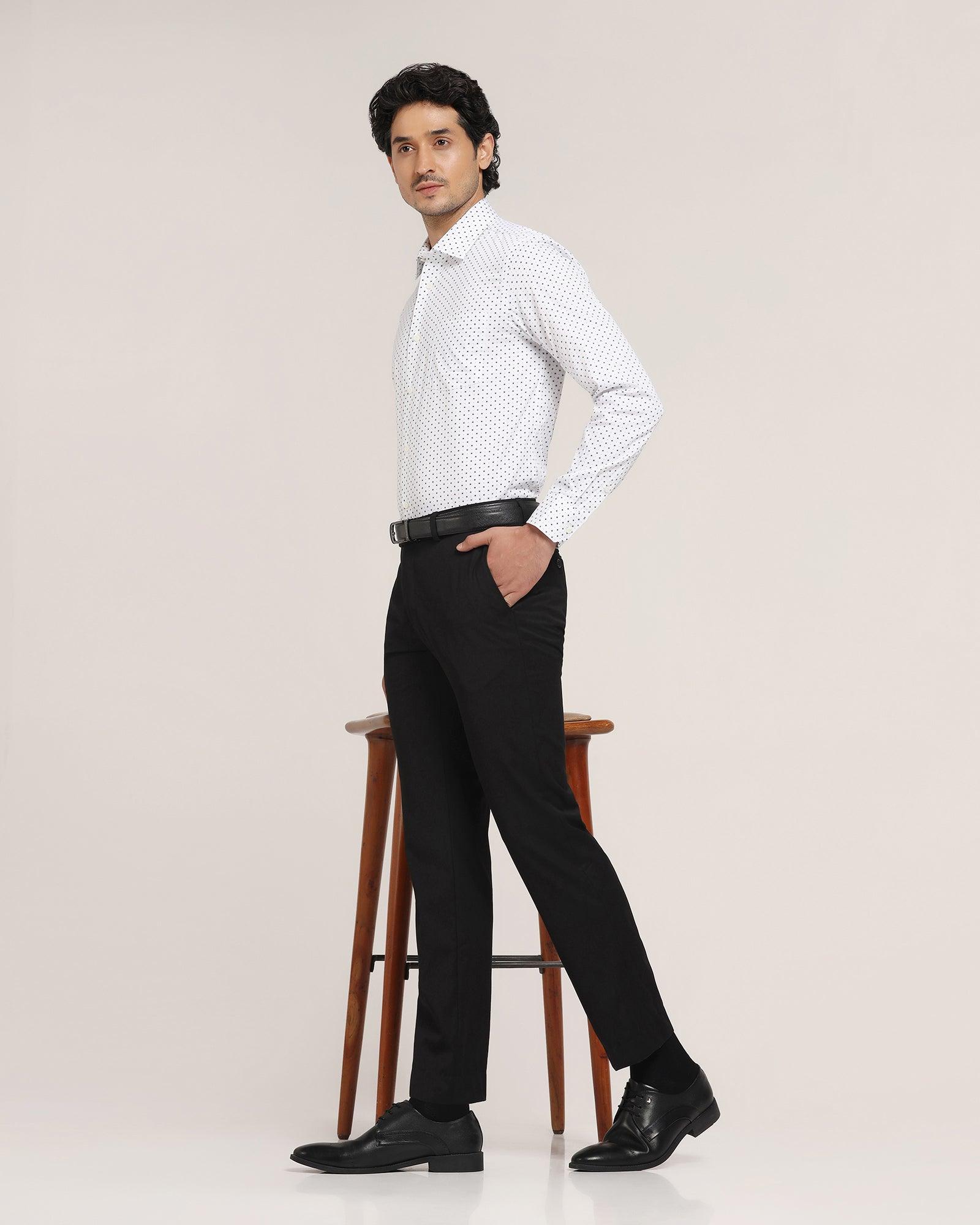 Slim Fit B-91 Formal Black Solid Trouser - Lexi - Blackberrys