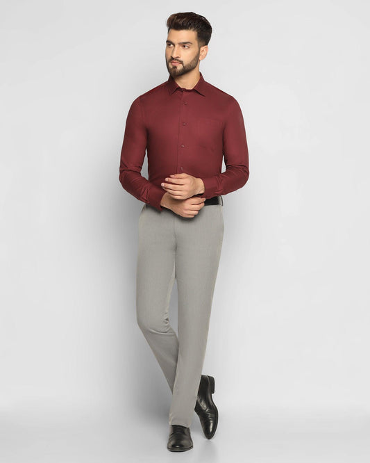 Slim Comfort B-95 Formal Grey Solid Trouser - Sodrick
