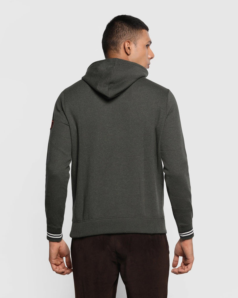 Hoodie Olive Solid Sweatshirt - Cameron